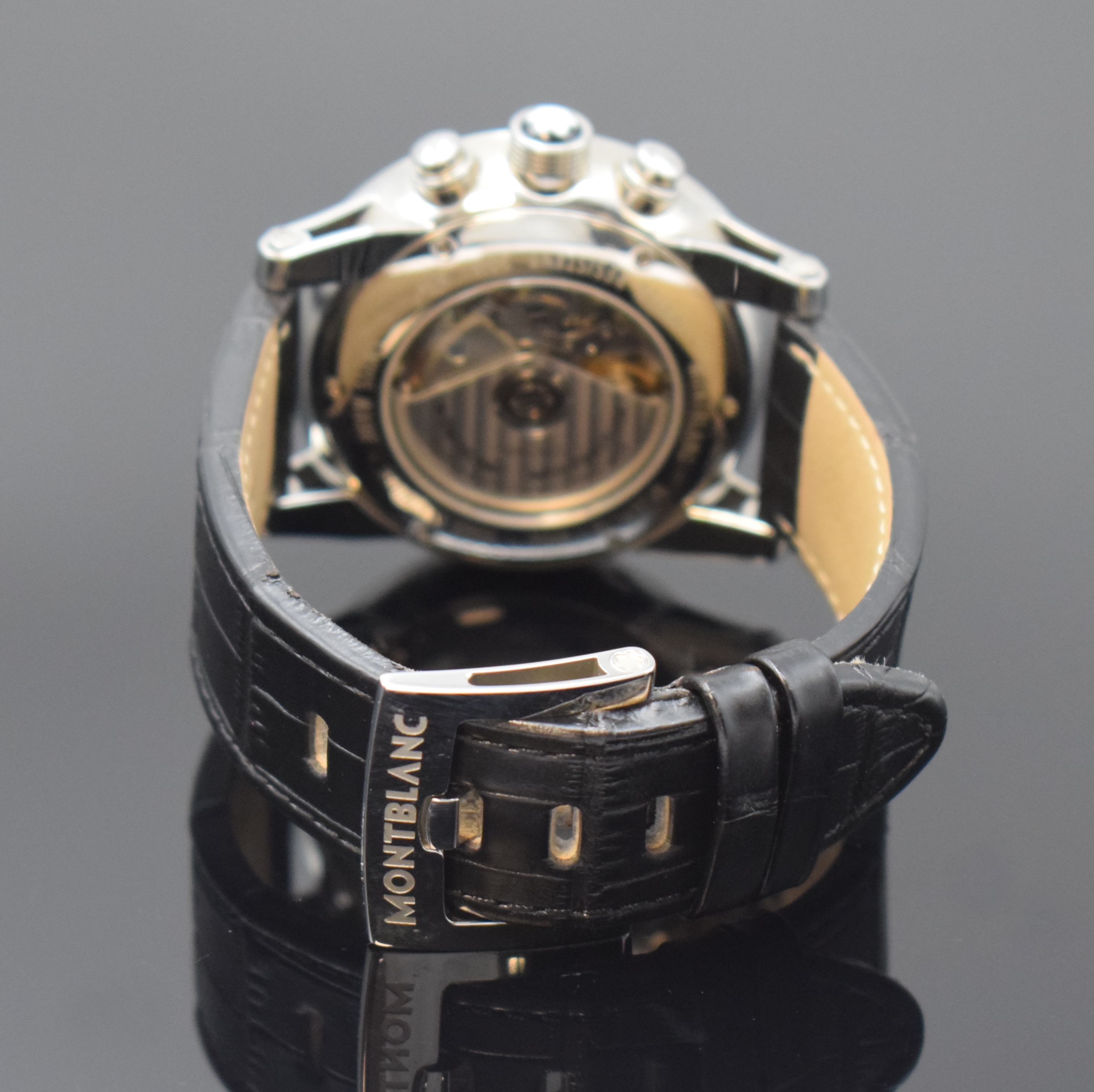 Detail b: MONTBLANC Timewalker Herrenarmbanduhr mit Chronograph Referenz 7069, Schweiz um 2010, Automatik, Edelstahlgeh. beids. vergl., Boden 6-fach verschr., ...