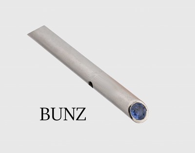 Image 26854110 - BUNZ Saphir-Anhänger, Platin 950/000, rundfacett. Saphir ca. 0,60 ct, sign., L. ...