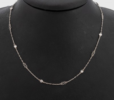 Image 26854148 - Platin Brillant-Collier, Pt gepr., 20 Brillanten zus. ca. 1.78 ct Weiß/si, L. ca. ...