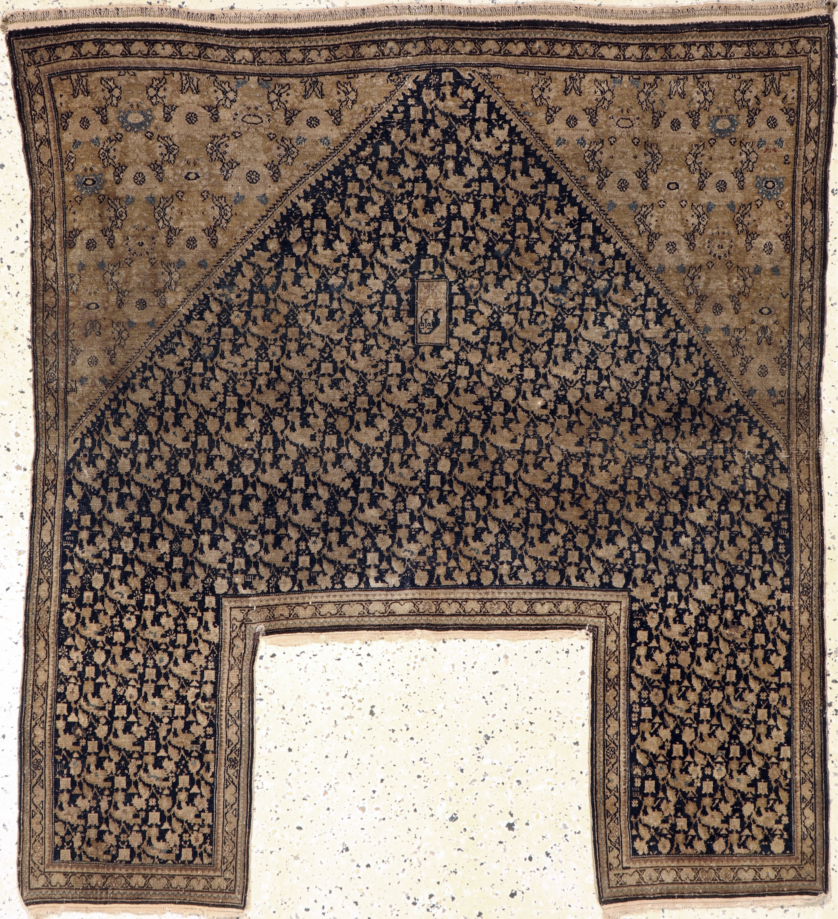 Senneh"Pferdedecke"antik, Persien, 19.Jhd, Wolle auf Baumwolle, ca. 150 x 138 cm, EHZ: 3,aus Sammlungsauflösung