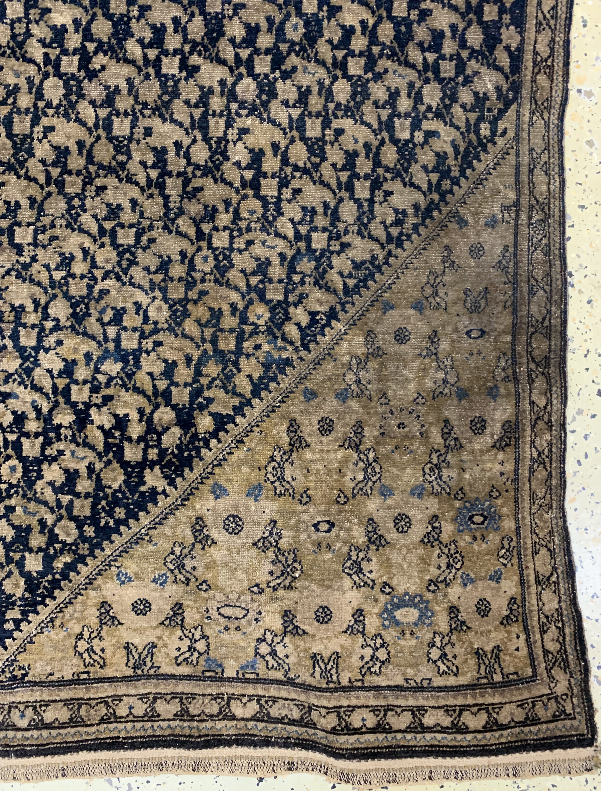 Detail a: Senneh"Pferdedecke"antik, Persien, 19.Jhd, Wolle auf Baumwolle, ca. 150 x 138 cm, EHZ: 3,aus Sammlungsauflösung