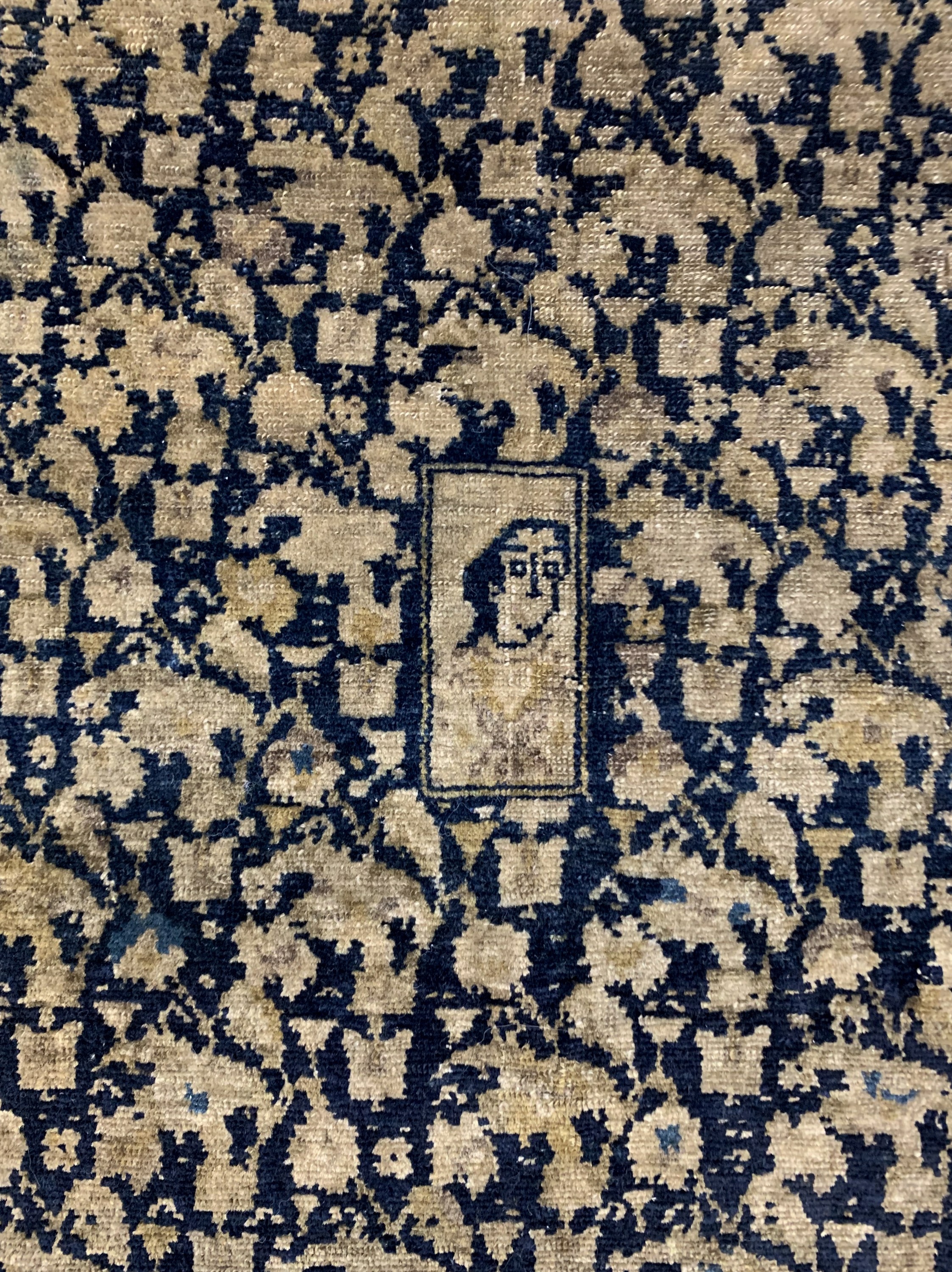 Detail c: Senneh"Pferdedecke"antik, Persien, 19.Jhd, Wolle auf Baumwolle, ca. 150 x 138 cm, EHZ: 3,aus Sammlungsauflösung