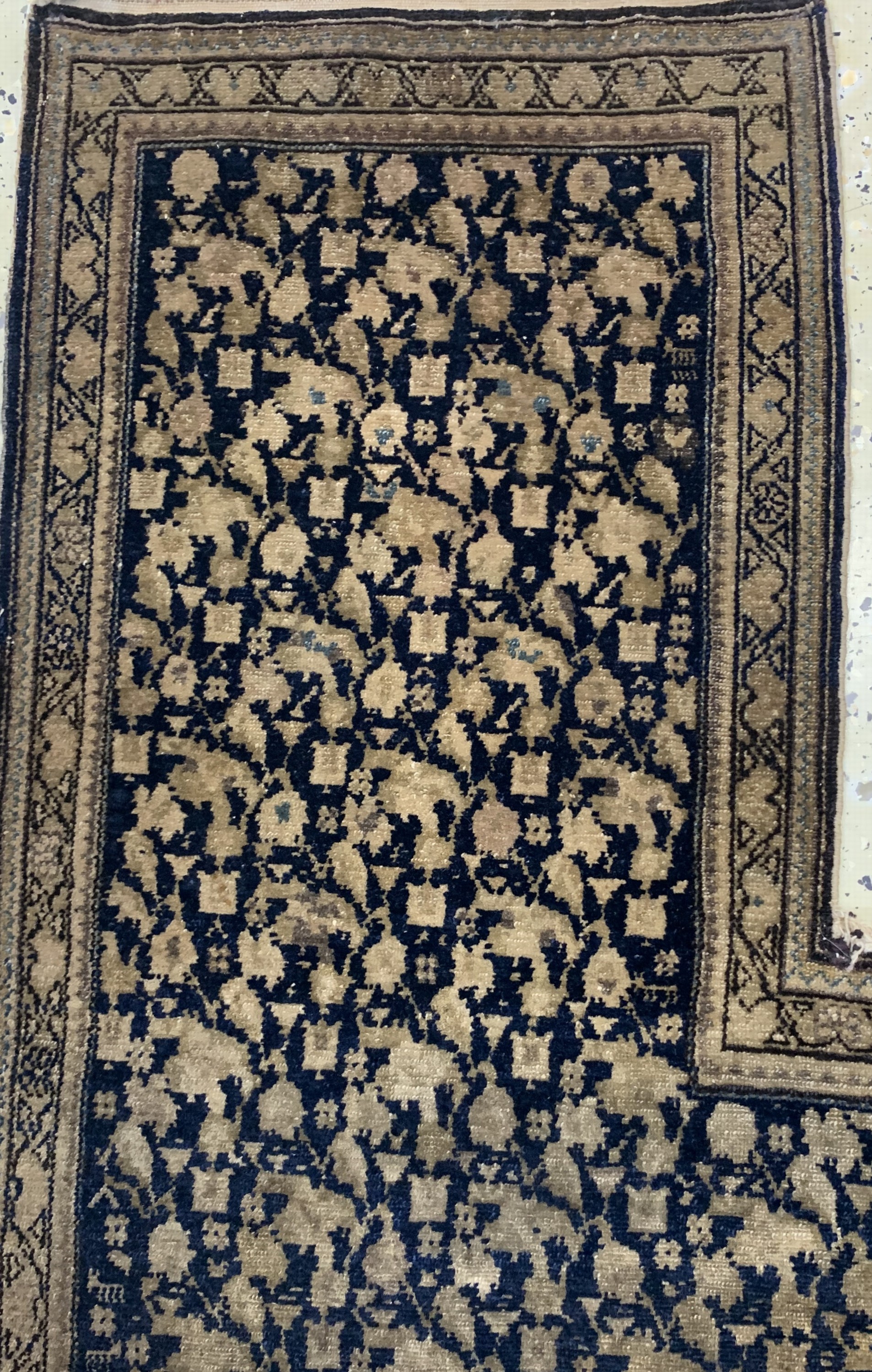 Detail d: Senneh"Pferdedecke"antik, Persien, 19.Jhd, Wolle auf Baumwolle, ca. 150 x 138 cm, EHZ: 3,aus Sammlungsauflösung