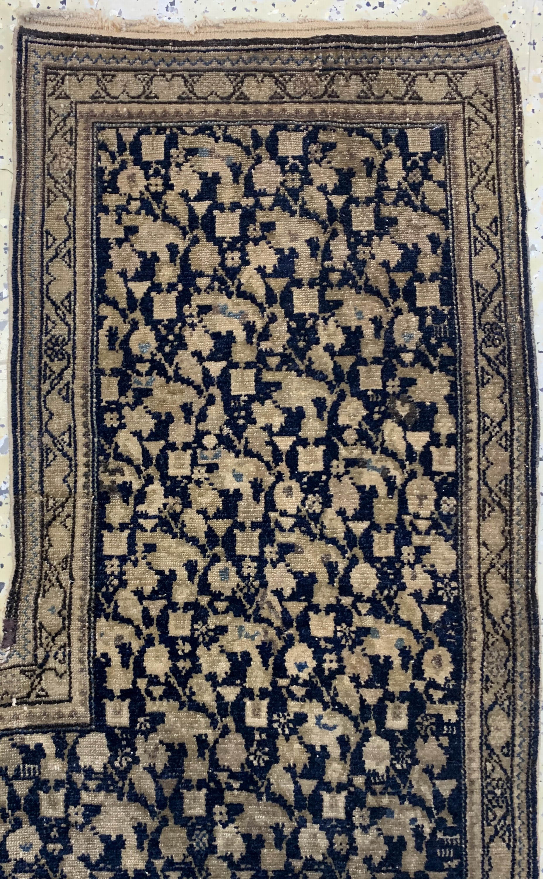 Detail e: Senneh"Pferdedecke"antik, Persien, 19.Jhd, Wolle auf Baumwolle, ca. 150 x 138 cm, EHZ: 3,aus Sammlungsauflösung