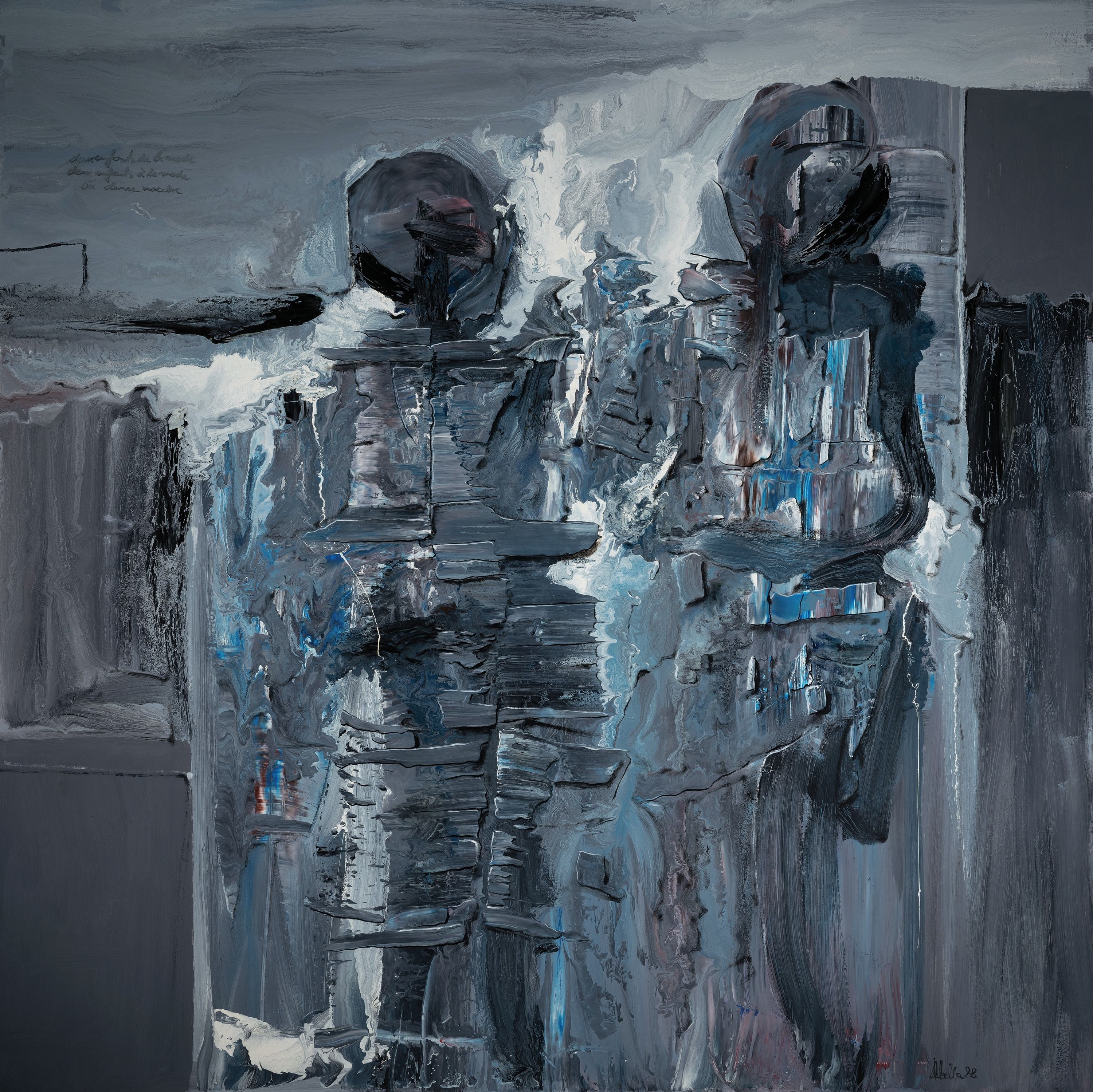 Klaus Heinrich Keller,1938-2018, deux enfants de la mode ,Öl/Lwd, links oben betitelt, rechts unten signiert, ca. 130x130cm