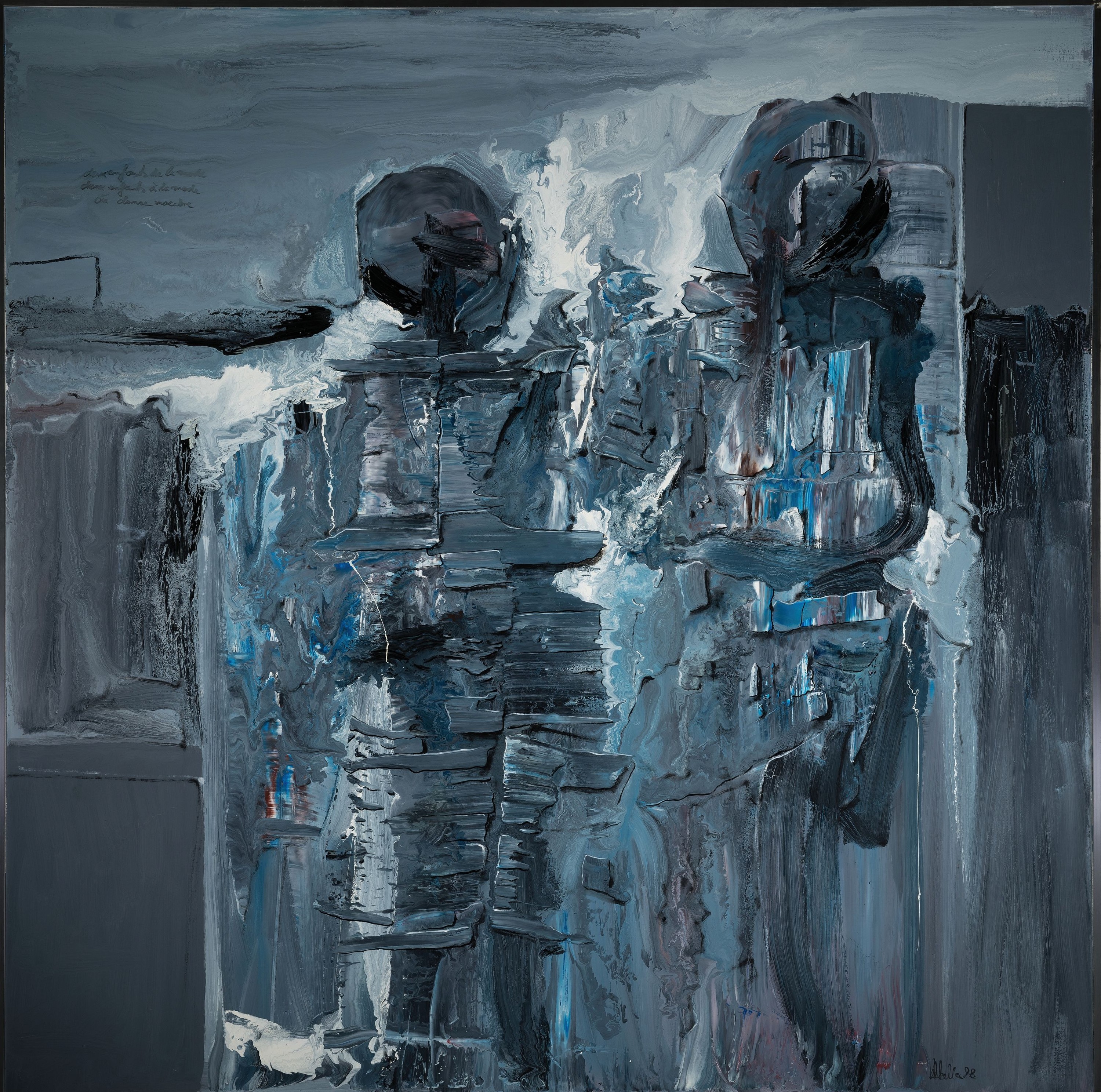 Detail k: Klaus Heinrich Keller,1938-2018, deux enfants de la mode ,Öl/Lwd, links oben betitelt, rechts unten signiert, ca. 130x130cm