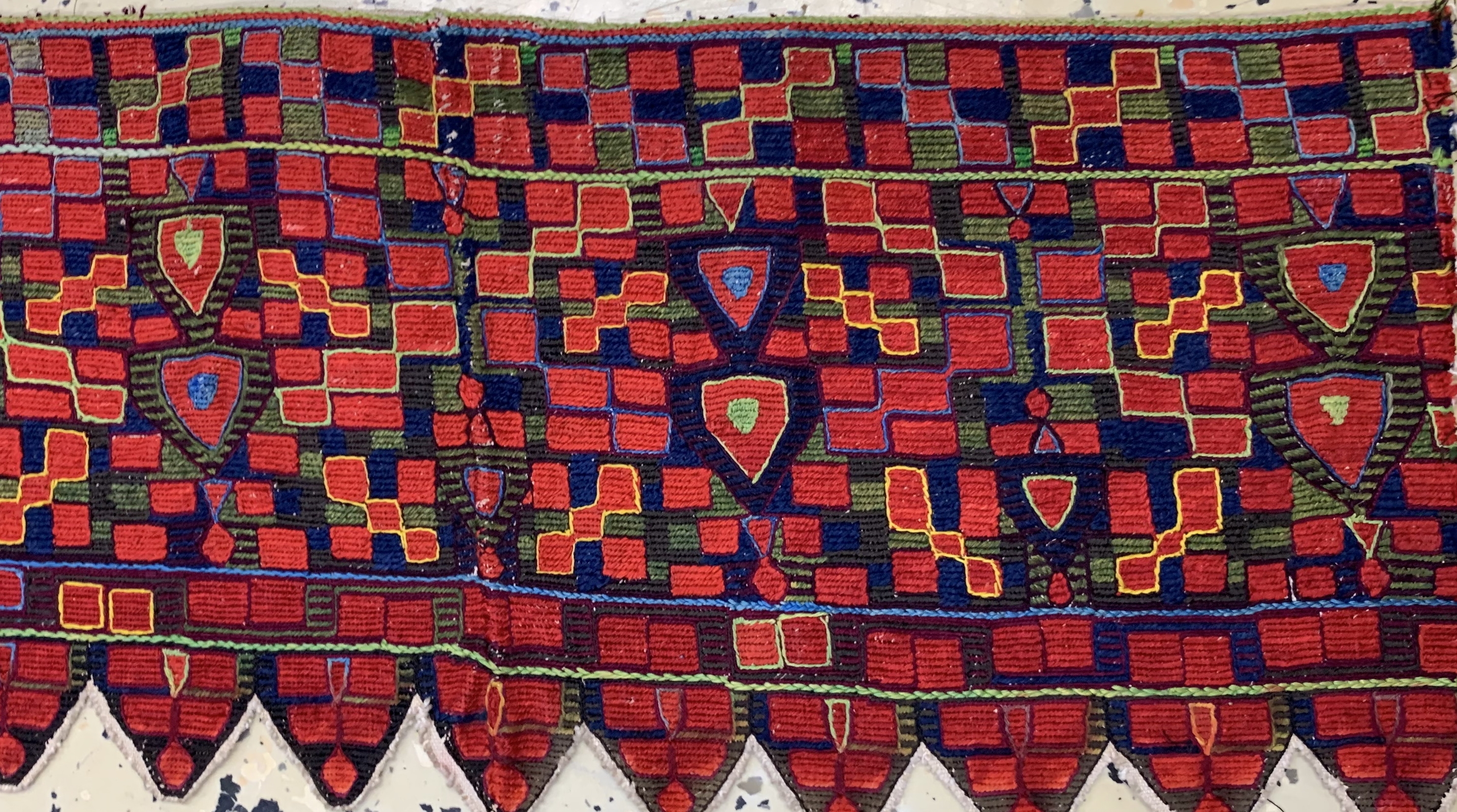 Detail c: 3 Lots Seidenstickerei, Uzbekistan, um 1900, Seide auf Baumwolle, ca. 85 x 23 cm, EHZ: 2