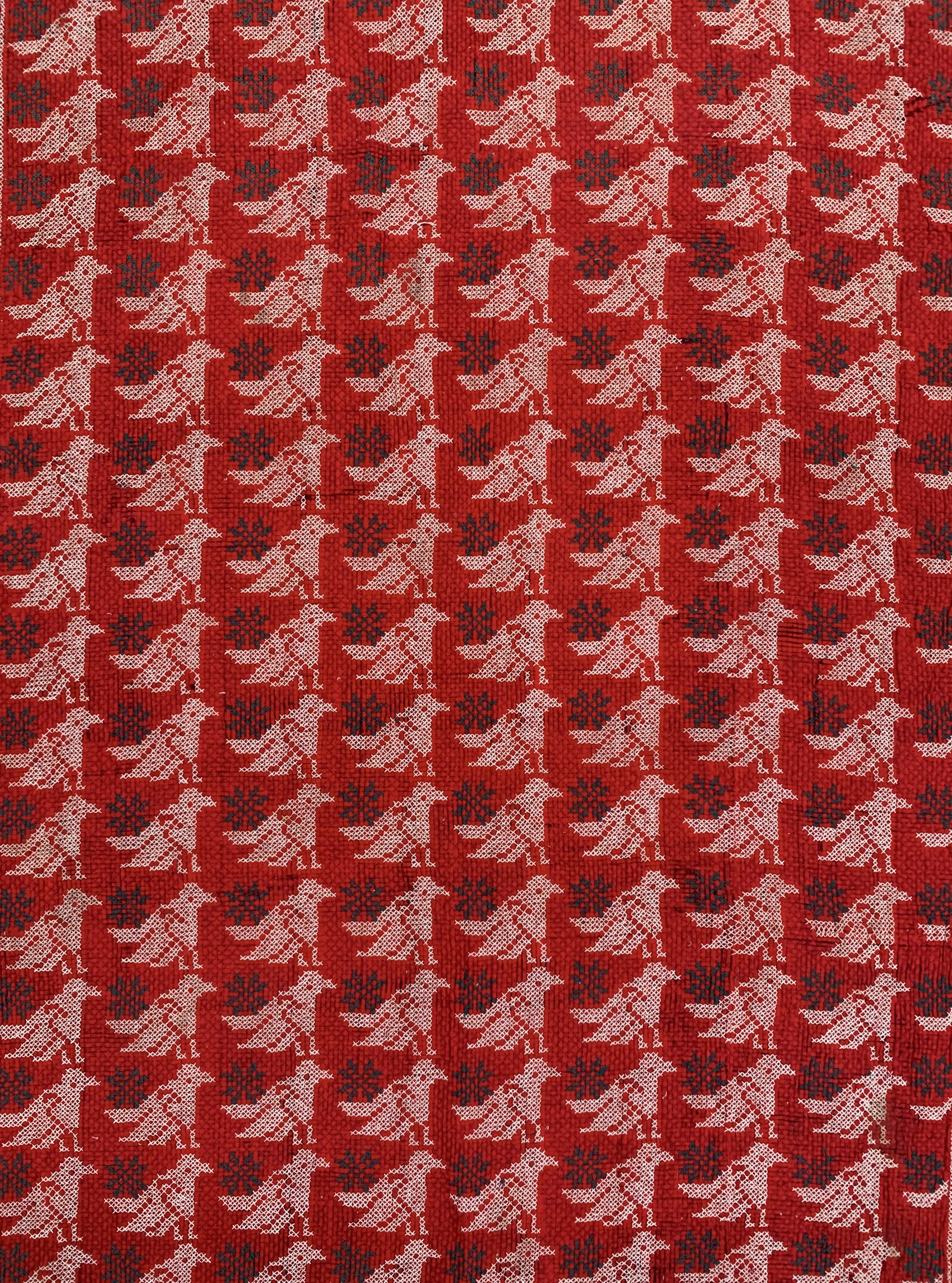 Detail b: 2 Lots Stickerei, Skandinavien, Anfang 20.Jhd, Wolle auf Wolle, ca. 200 x 130 cm, EHZ: 2