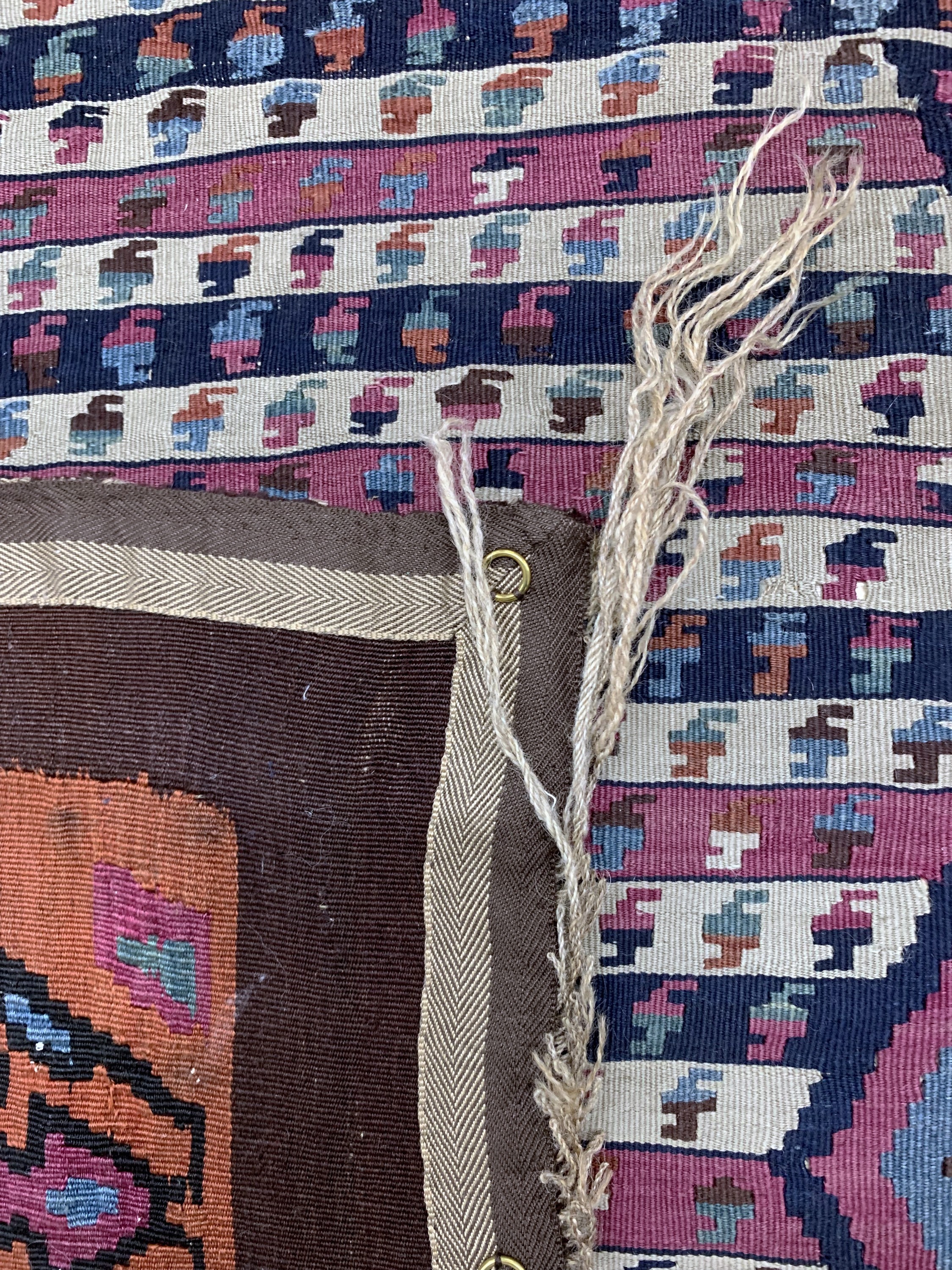 Detail f: Antiker Bidjar Kelim, Persien, 19.Jhd, Wolle auf Wolle, ca. 470 x 162 cm, EHZ: 2, (Restaurierungen)