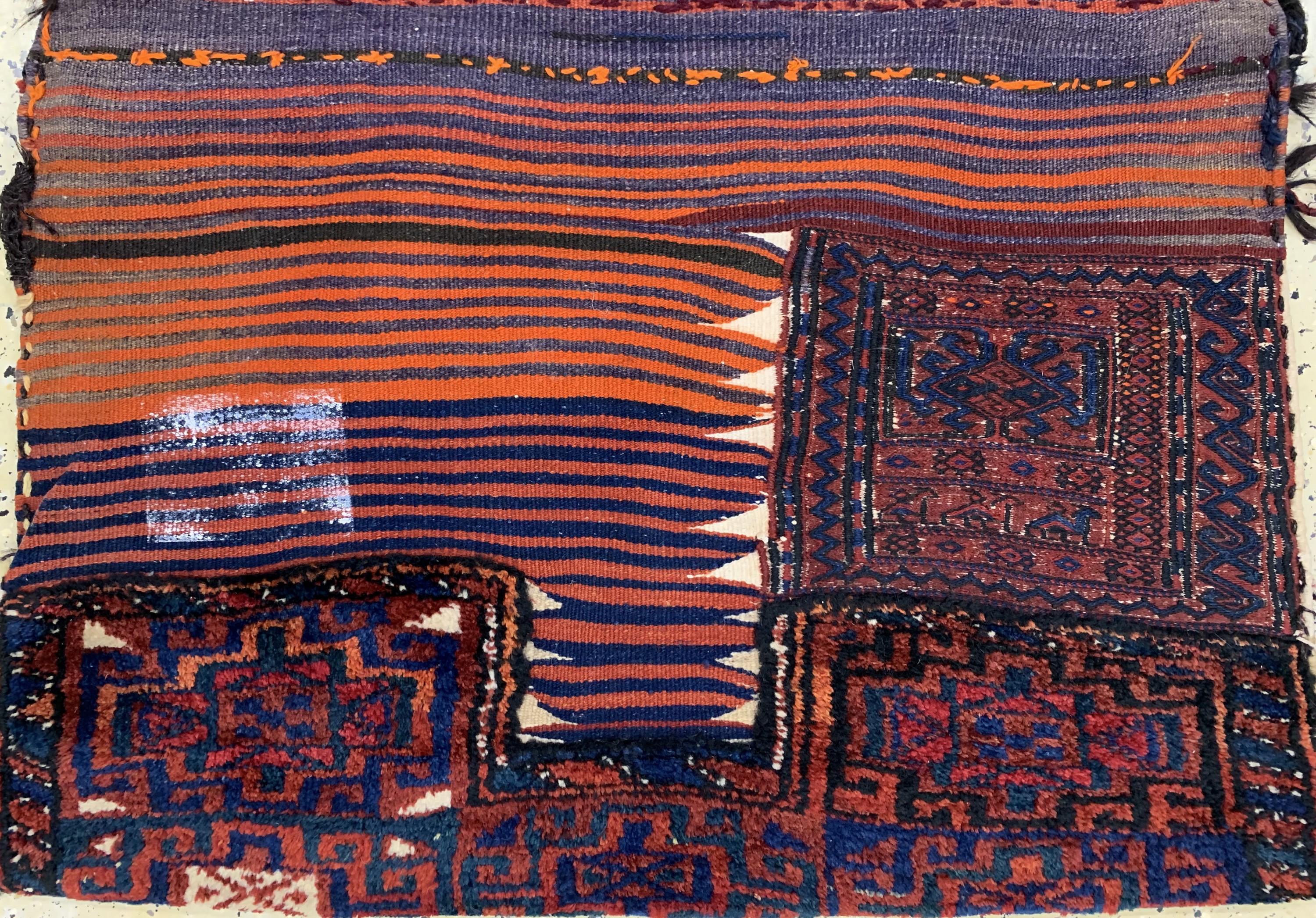 Detail d: Afschar"Khordjin", Persien, Anfang 20.Jhd, Wolle auf Wolle, ca. 130 x 95 cm, EHZ: 2