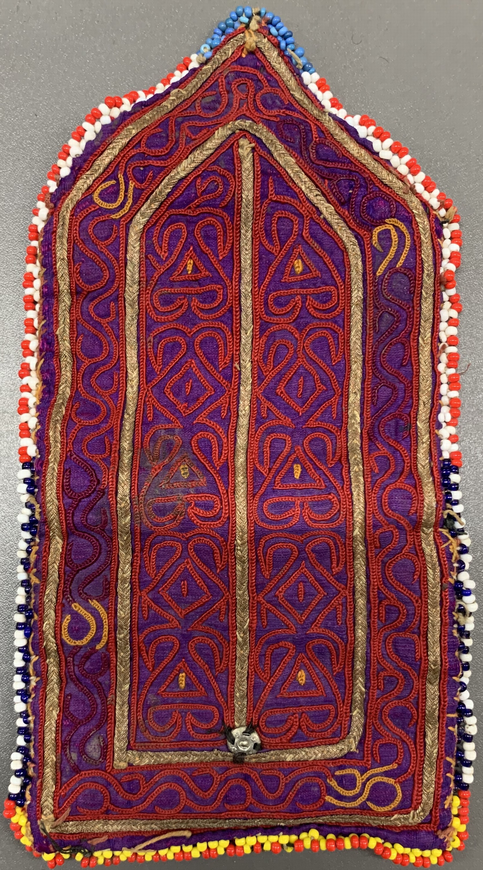 Detail a: "Geldbeutel", Uzbekistan, Anfang 20.Jhd, Seiden-Metallstickerei, ca. 18 x 12 cm, EHZ: 2