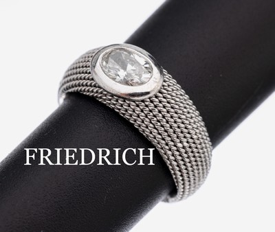 Image 26854754 - 18 kt Gold Diamant-Ring, WG 750/000, schwere qualitätvolle Verarbeitung, ...