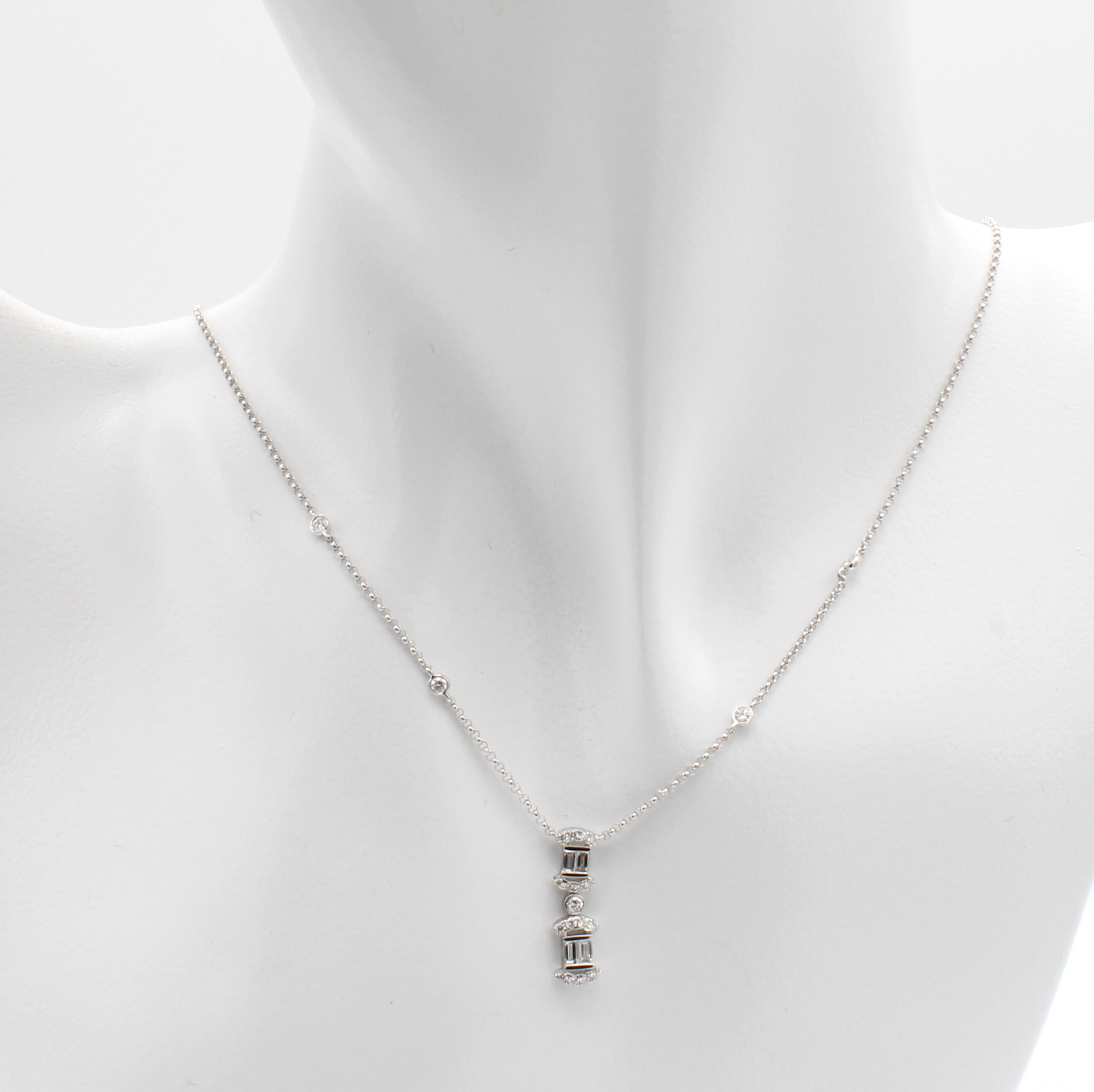 Image 26856105 - Collier mit Brillanten und Diamanten, WG 750/000, Brill. zus. ca. 0.24 ct auch in ...