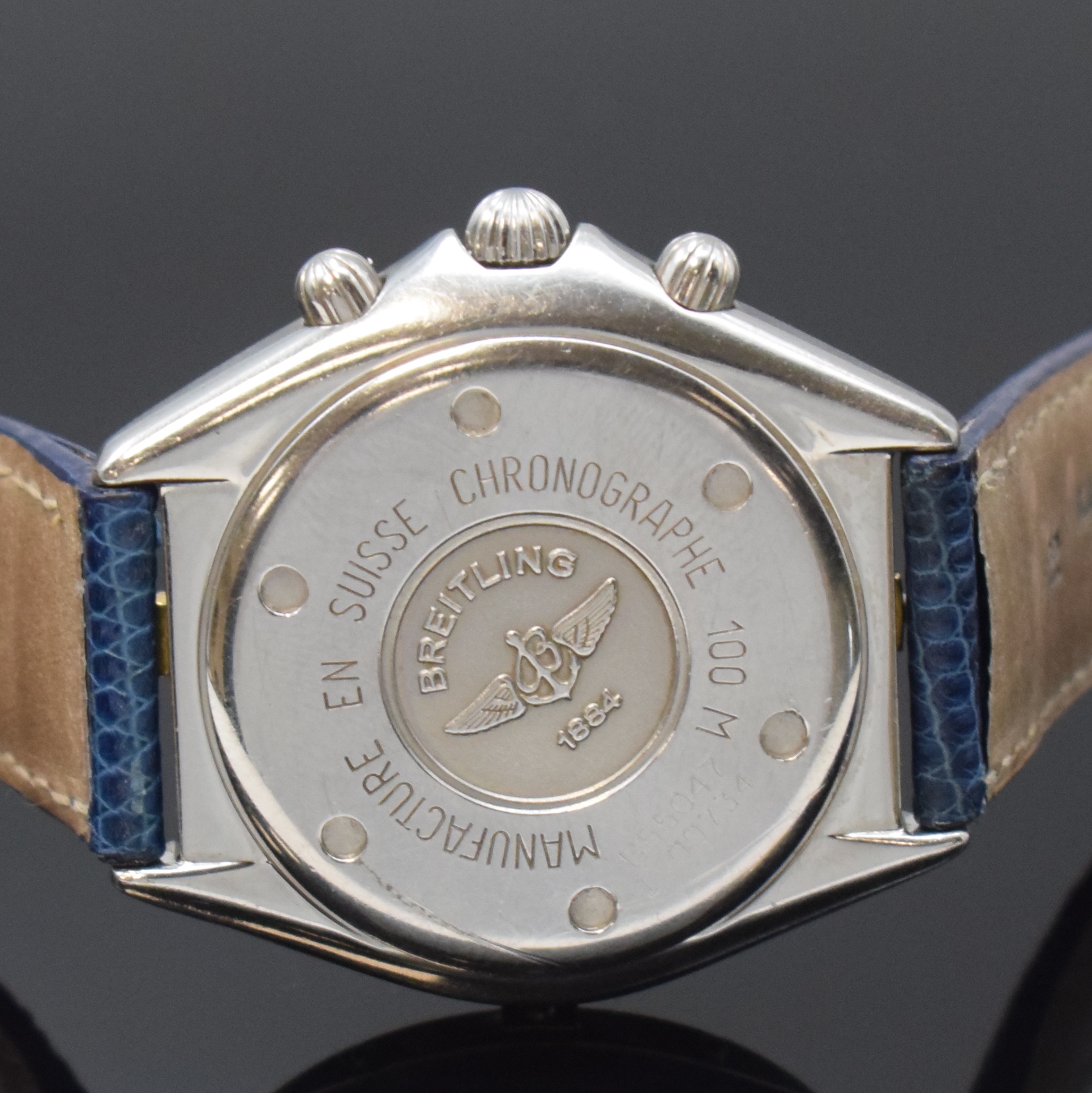 Detail c: BREITLING Sextant Armbandchronograph Referenz B55047, Schweiz um 1995, quarz, Edelstahl/Gold komb., Boden u. Krone verschr., Lünette m. 60er Teilung ...