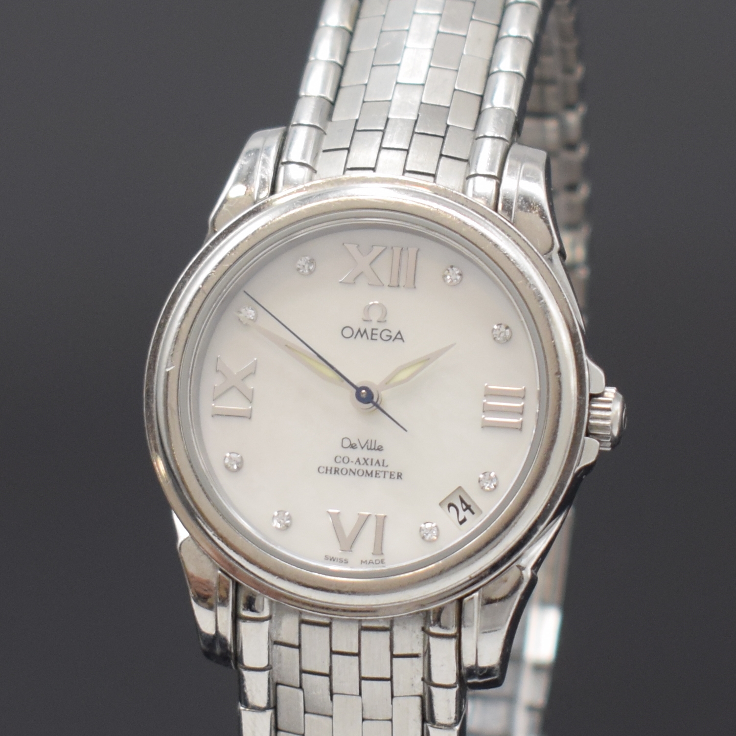 Detail a: OMEGA Damenarmbanduhr Serie De Ville Co-Axial Chronometer, Schweiz um 2010, Automatik, Edelstahlgeh. inkl. orig. Backstein- Gliederband m. Faltschl., ...