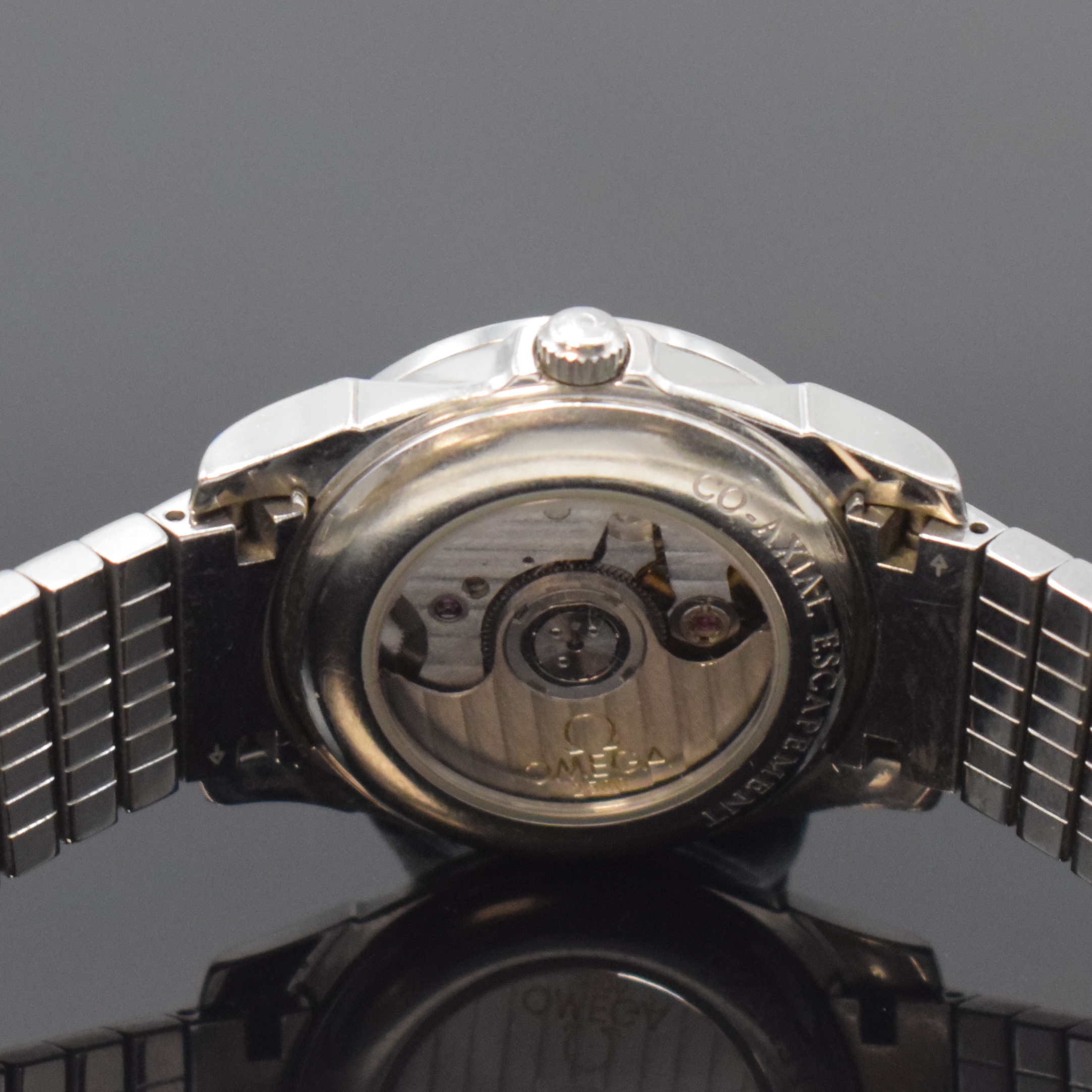Detail d: OMEGA Damenarmbanduhr Serie De Ville Co-Axial Chronometer, Schweiz um 2010, Automatik, Edelstahlgeh. inkl. orig. Backstein- Gliederband m. Faltschl., ...
