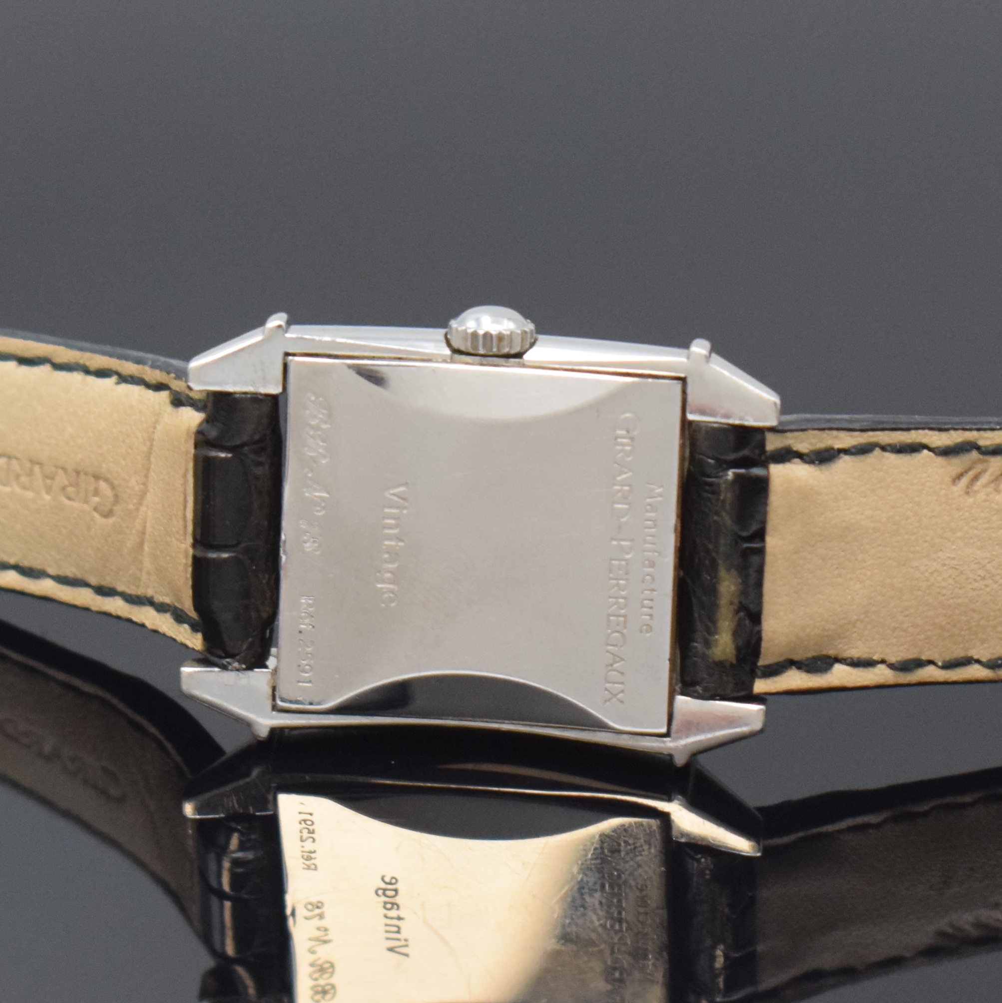 Detail c: GIRARD PERREGAUX Vintage Damenarmbanduhr Referenz 2591, Schweiz um 1995, quarz, Edelstahl/Gold komb. inkl. orig. Lederband m. orig. Dornschl. in WG ...