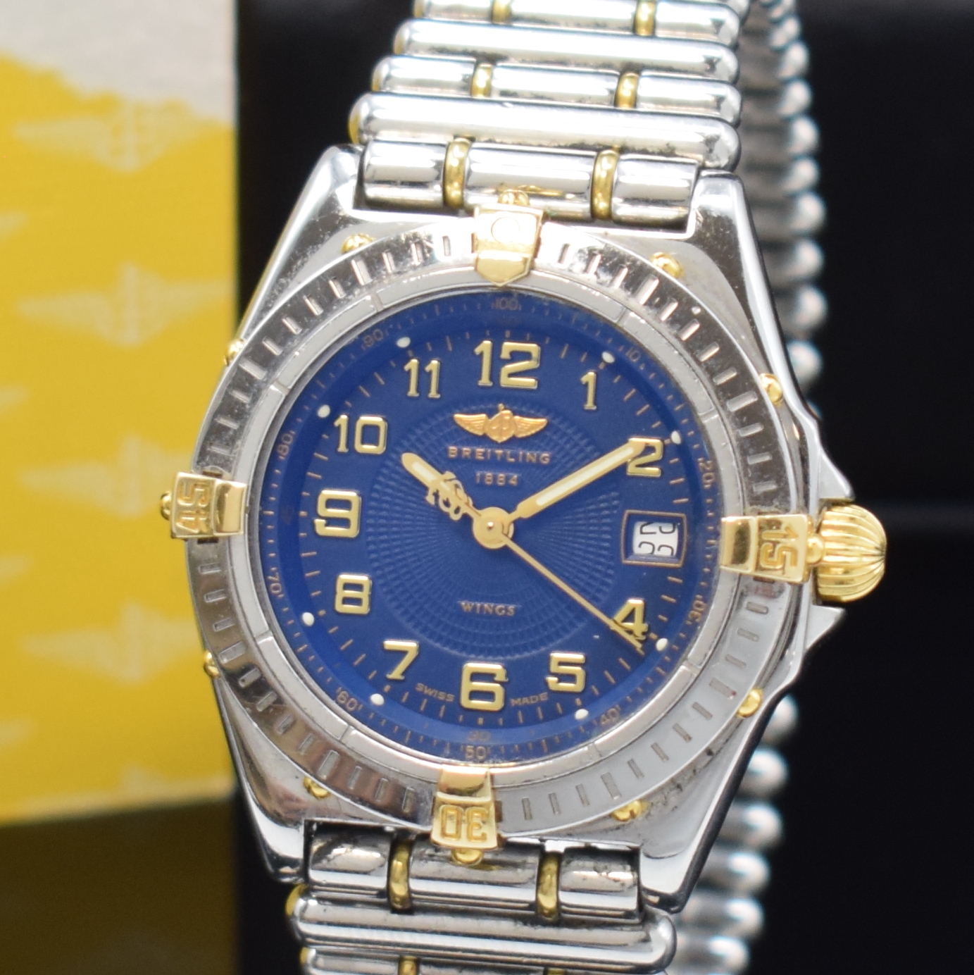 Detail a: BREITLING Damenarmbanduhr Serie Wings Referenz B67050, Schweiz verk. lt. beil. Garantie 03/2000, quarz, Edelstahl inkl. orig. Roleauxband m. dopp. ...