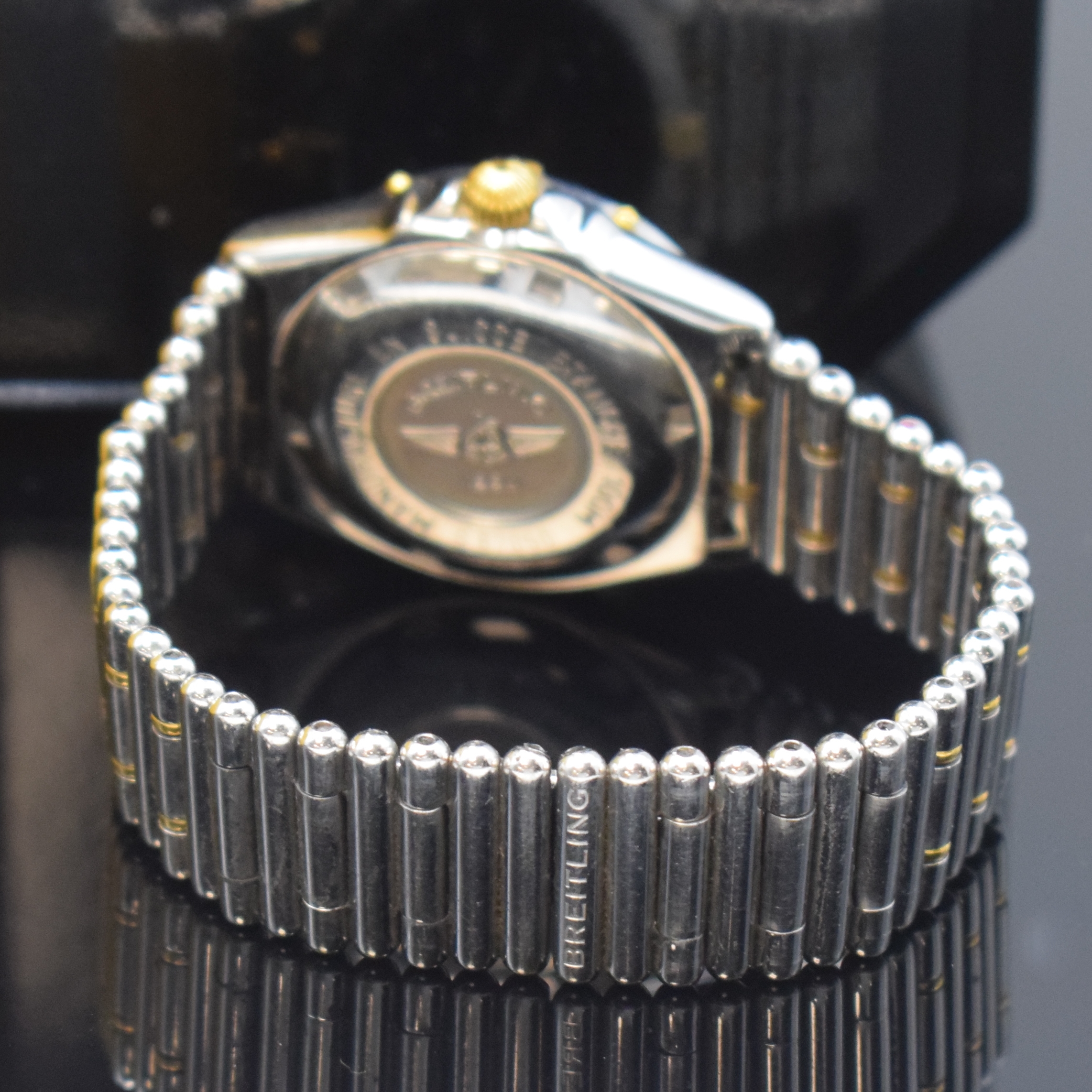 Detail b: BREITLING Damenarmbanduhr Serie Wings Referenz B67050, Schweiz verk. lt. beil. Garantie 03/2000, quarz, Edelstahl inkl. orig. Roleauxband m. dopp. ...