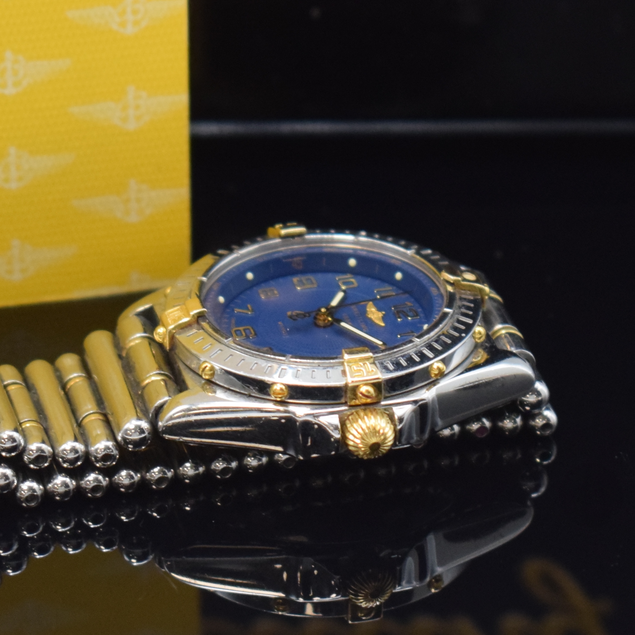 Detail c: BREITLING Damenarmbanduhr Serie Wings Referenz B67050, Schweiz verk. lt. beil. Garantie 03/2000, quarz, Edelstahl inkl. orig. Roleauxband m. dopp. ...