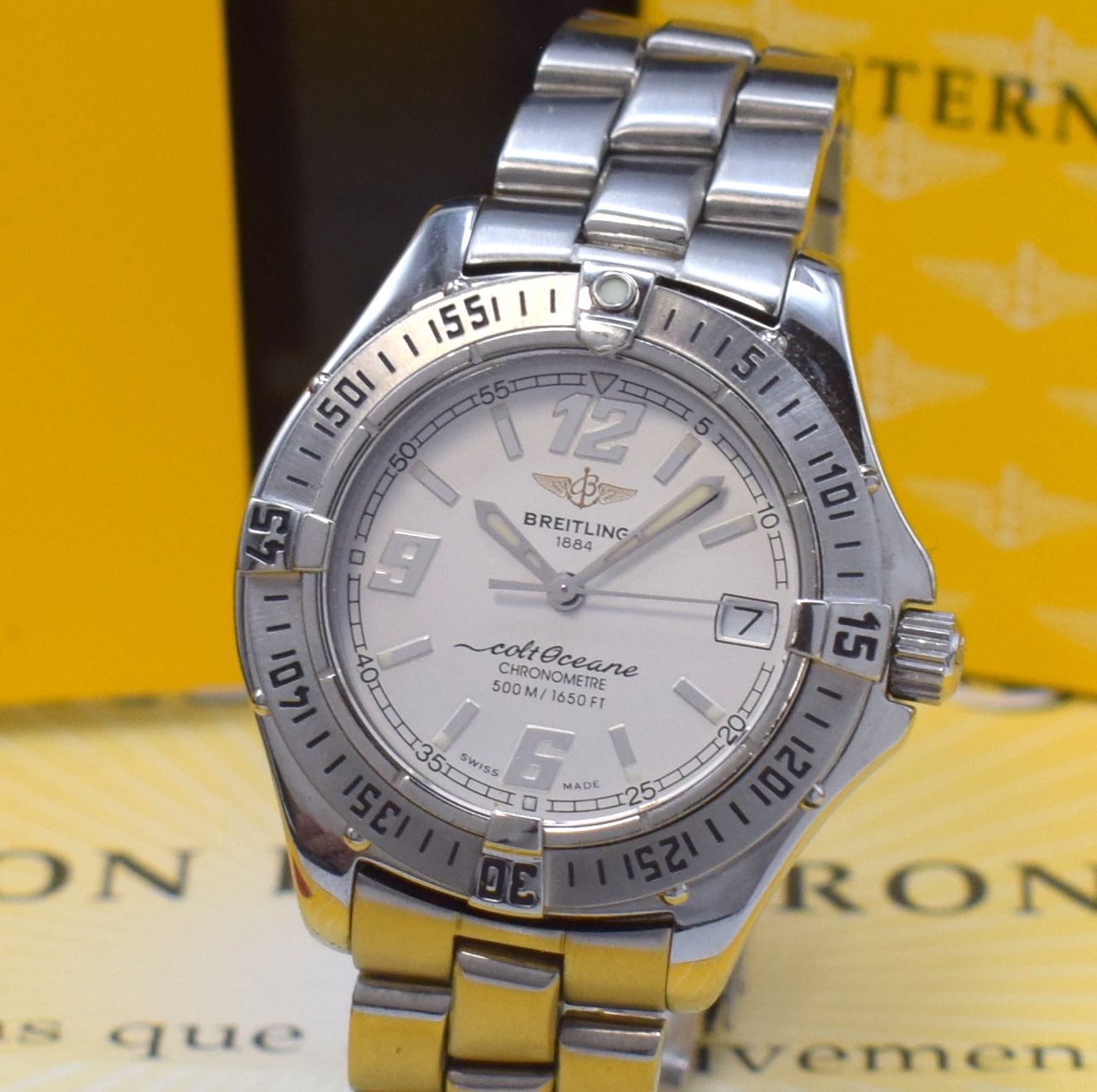 Detail a: BREITLING Damenarmbanduhr Colt Oceane Referenz A57350, Schweiz verk. lt. beil. Pap. 01/2002, quarz, Chronometer in Edelstahl inkl. orig. Gliederband ...