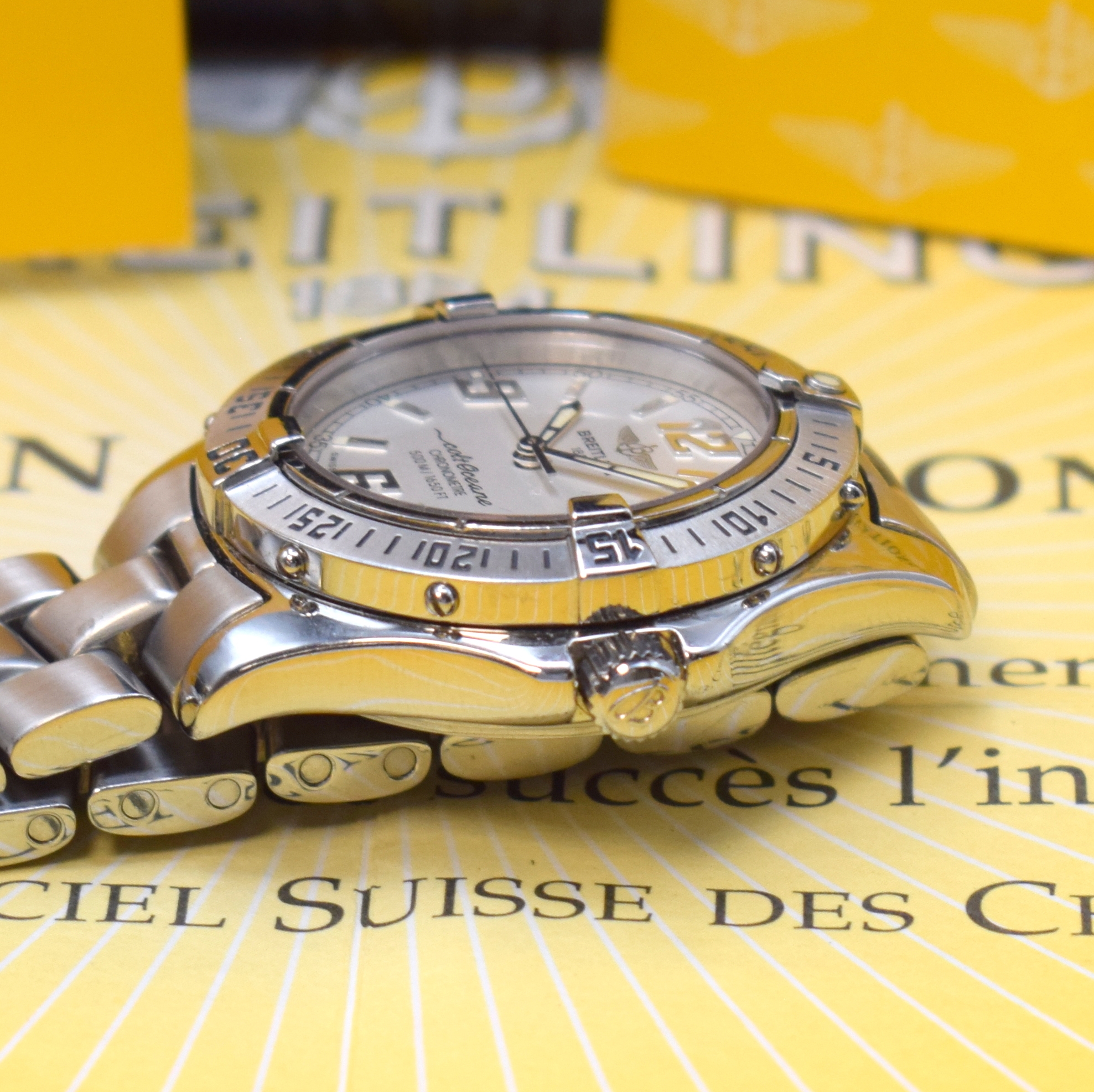 Detail c: BREITLING Damenarmbanduhr Colt Oceane Referenz A57350, Schweiz verk. lt. beil. Pap. 01/2002, quarz, Chronometer in Edelstahl inkl. orig. Gliederband ...
