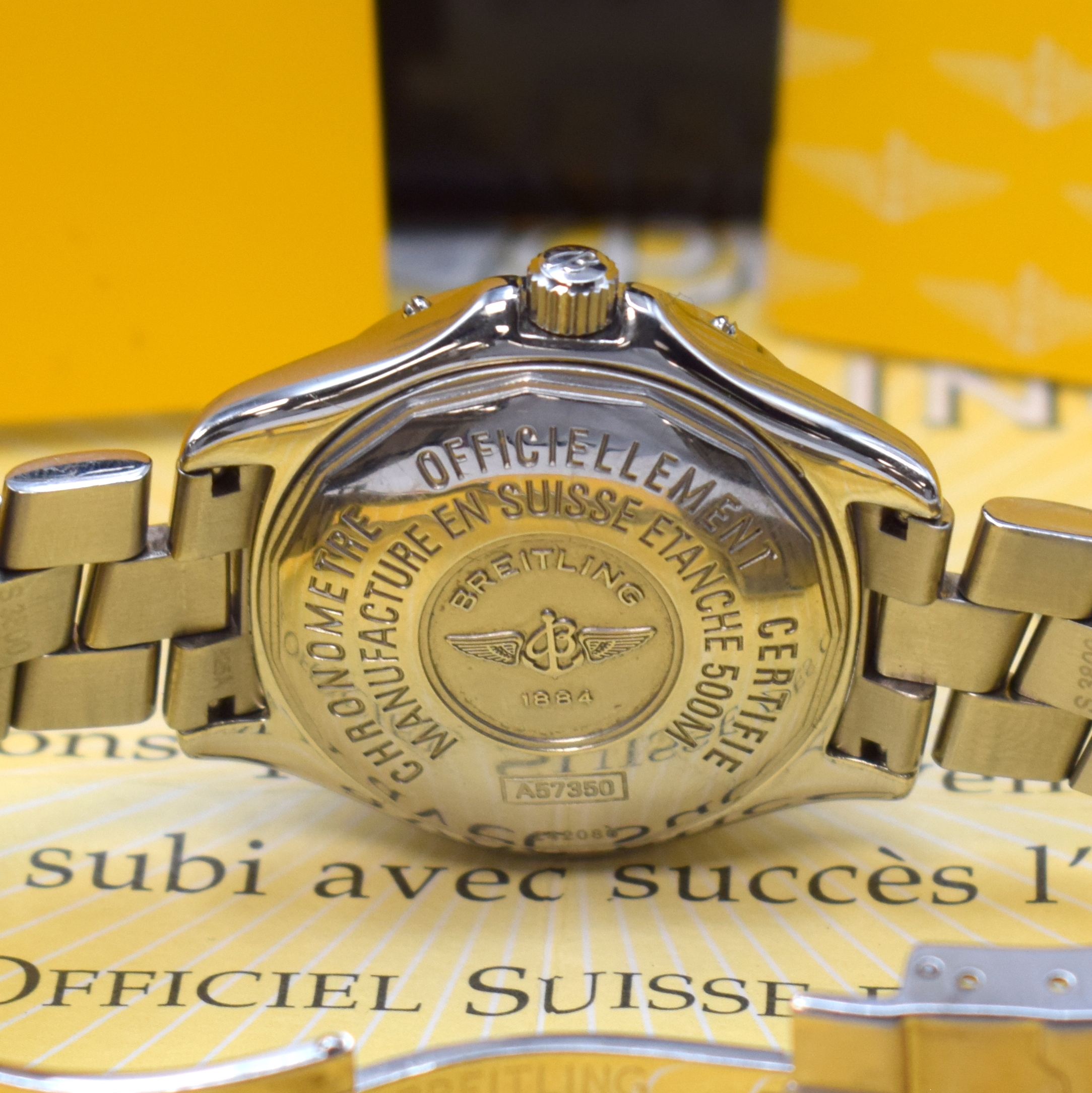 Detail d: BREITLING Damenarmbanduhr Colt Oceane Referenz A57350, Schweiz verk. lt. beil. Pap. 01/2002, quarz, Chronometer in Edelstahl inkl. orig. Gliederband ...
