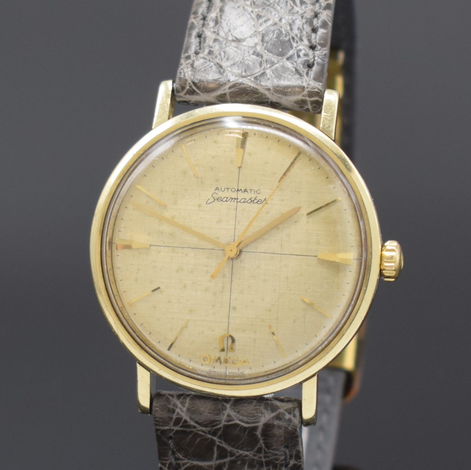 Detail a: OMEGA Seamaster sehr seltene Armbanduhr mit Omega-Logo und Schriftzug bei 6 Referenz 14745, Automatik, Schweiz um 1960, Edelstahl-Einschalengeh. m. ...