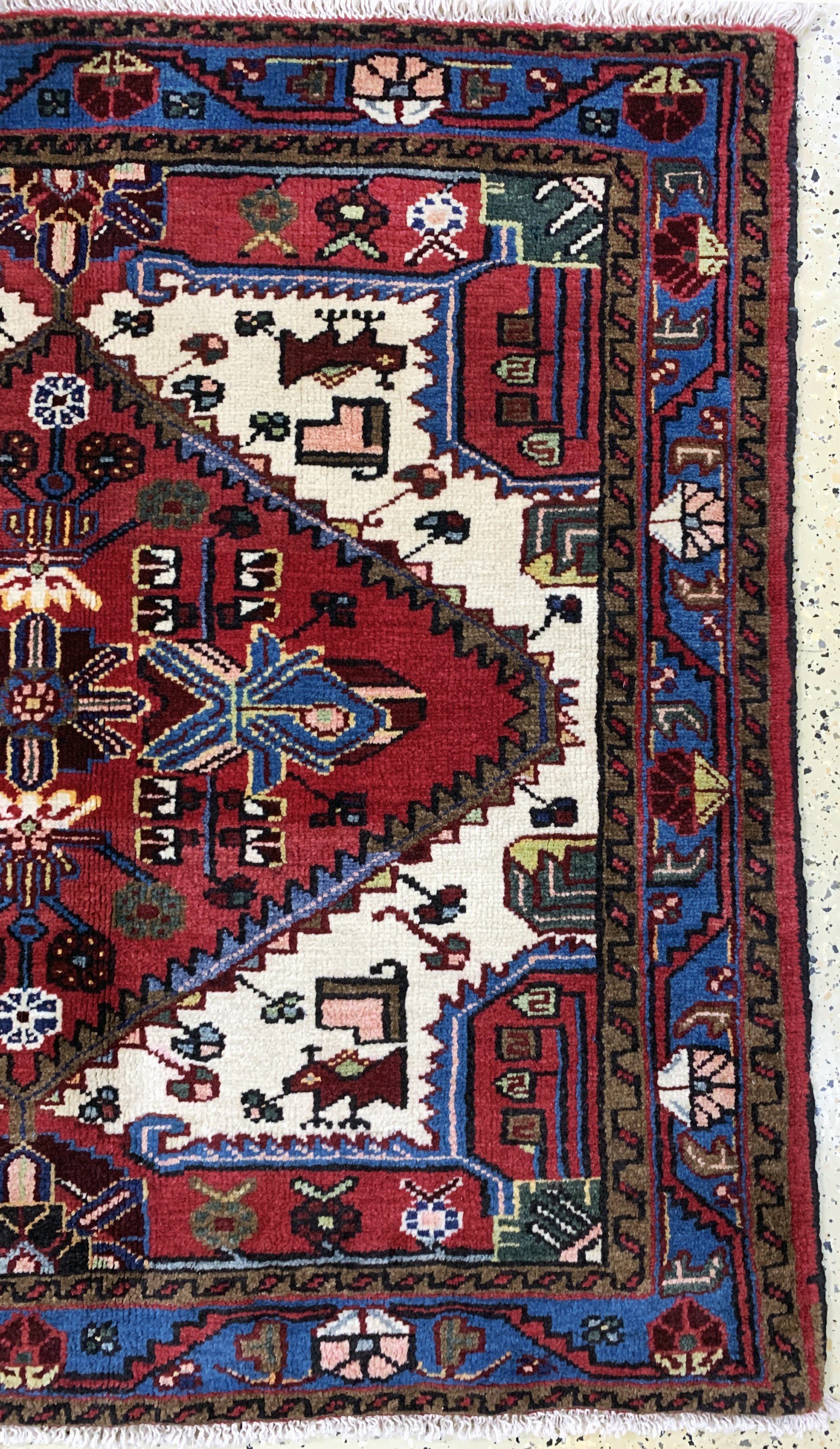Detail a: Tuyserkan, Persien, Mitte 20.Jhd, Wolle aufBaumwolle, ca. 130 x 125 cm, EHZ: 2