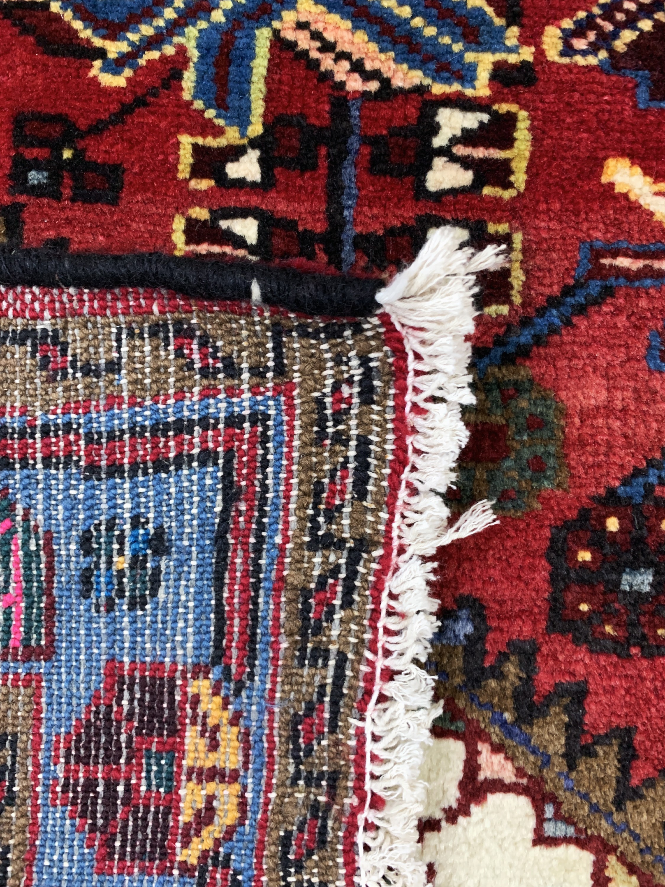 Detail d: Tuyserkan, Persien, Mitte 20.Jhd, Wolle aufBaumwolle, ca. 130 x 125 cm, EHZ: 2