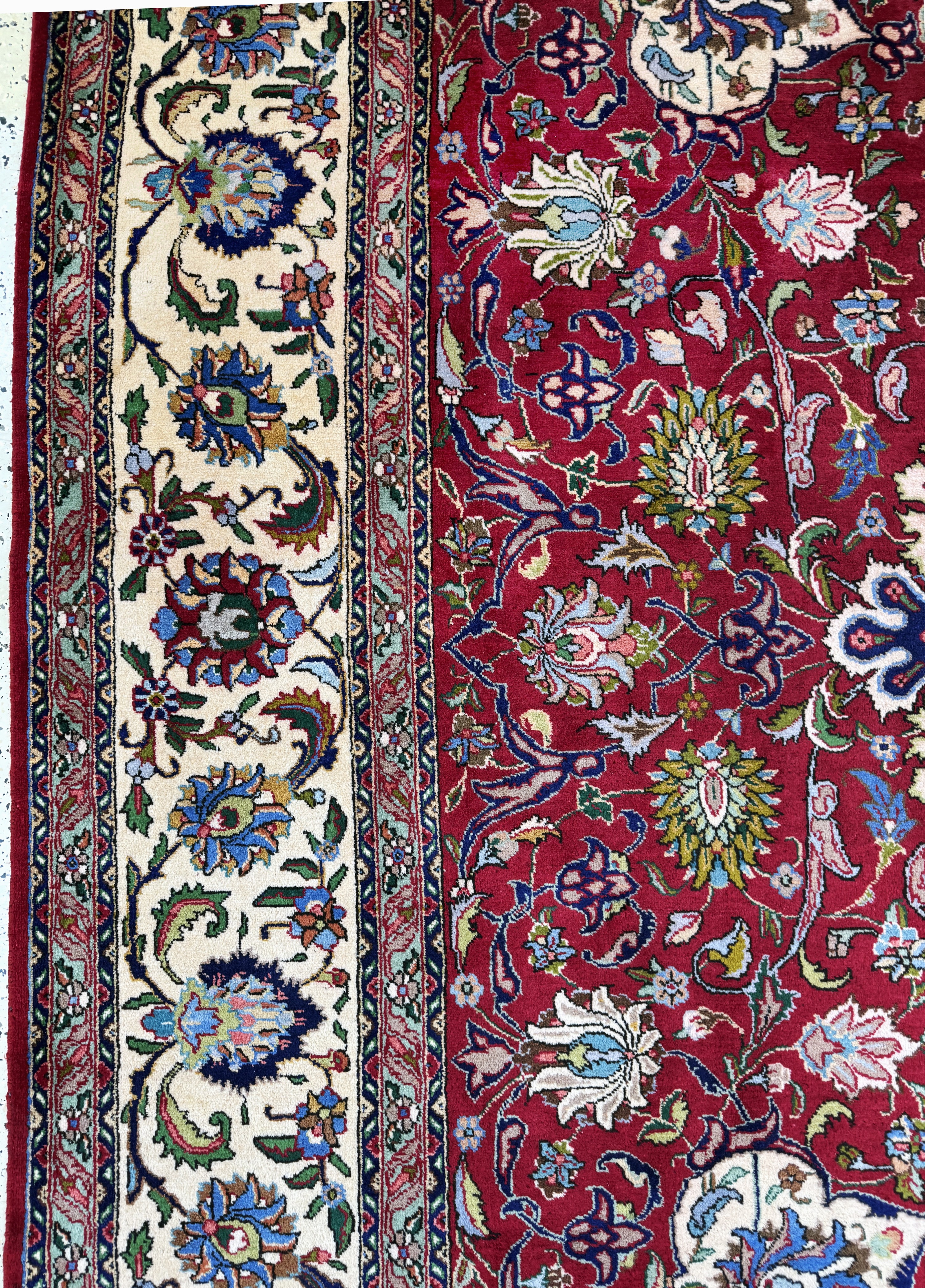 Detail d: Täbriz alt, Persien, Mitte 20.Jhd, Wolle auf Baumwolle, ca. 404 x 288 cm, EHZ: 2