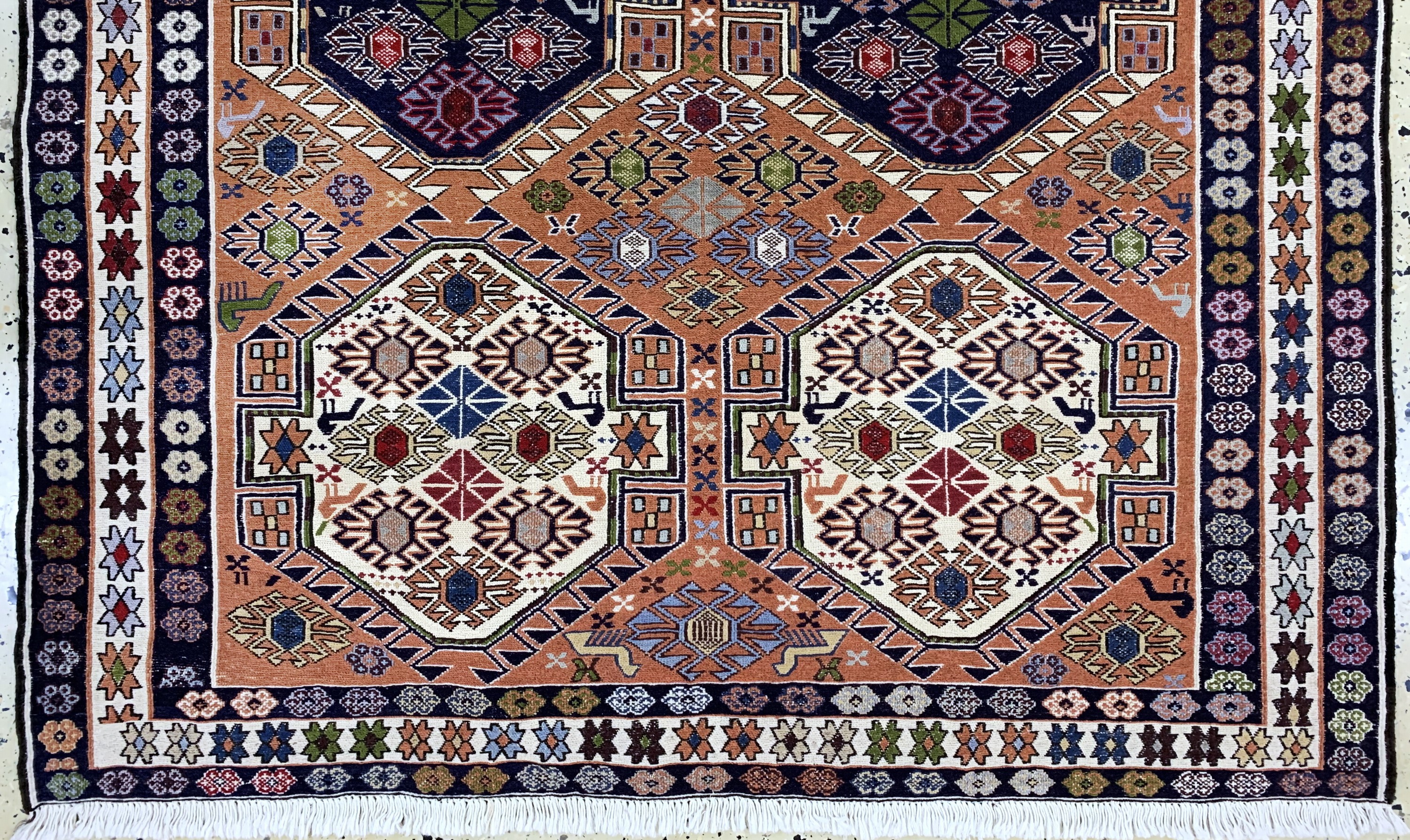 Detail c: Sumakh, Azerbaijan, Ende 20.Jhd, Wolle auf Baumwolle, ca. 206 x 130 cm, EHZ: 1-2