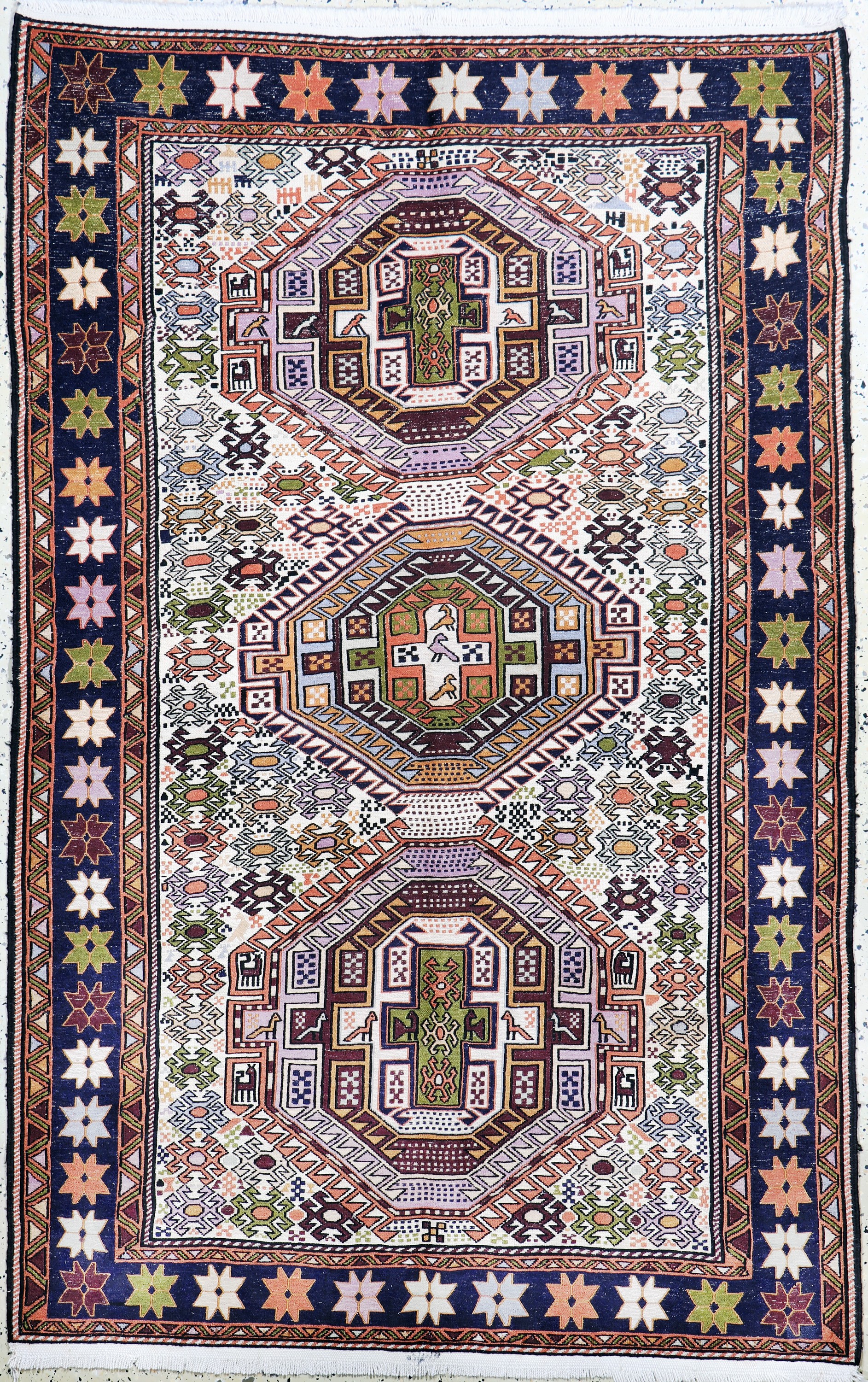 Image 26857157 - Sumakh, Azerbaijan, Ende 20.Jhd, Wolle auf Baumwolle, ca. 200 x 128 cm, EHZ: 1-2