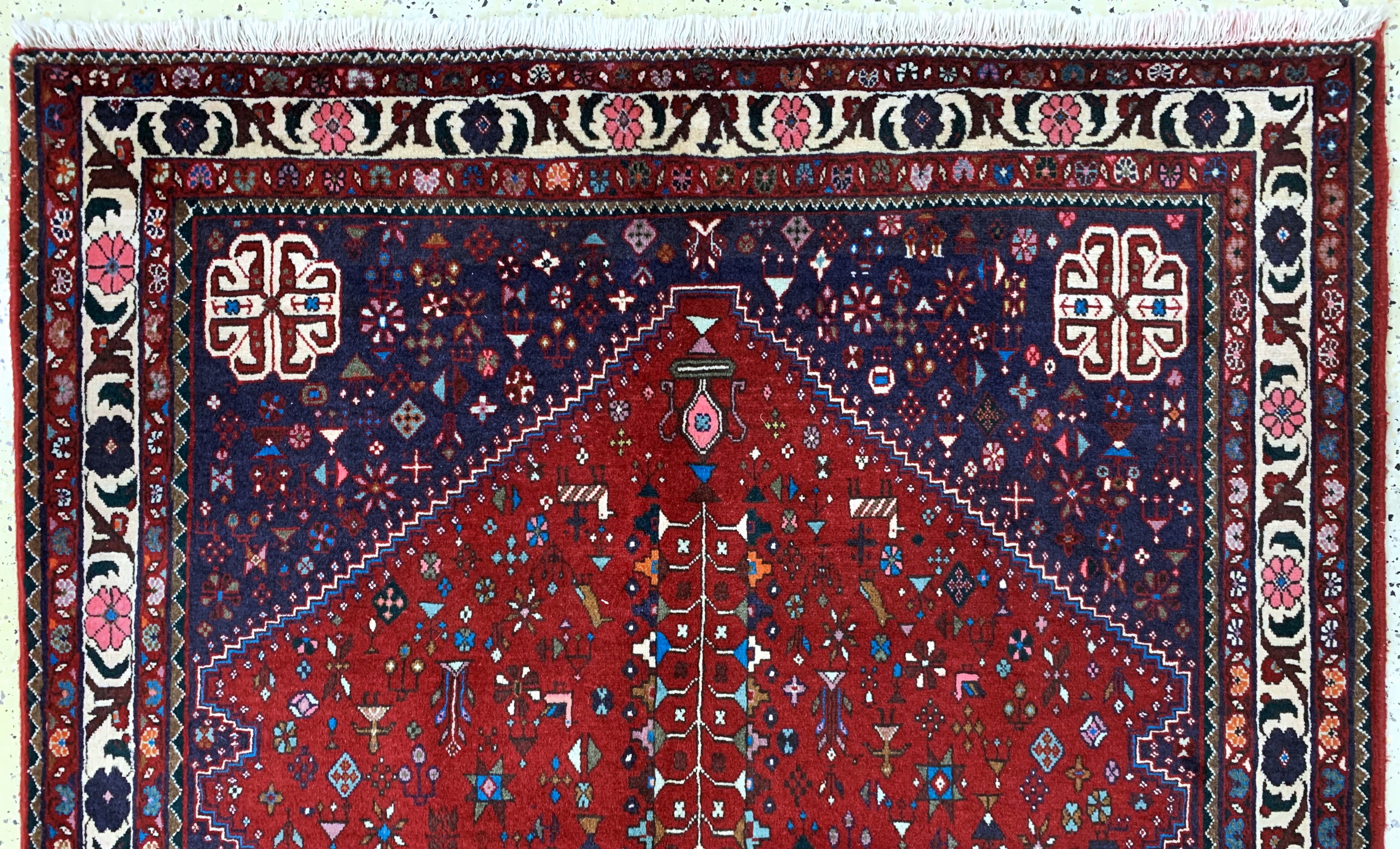 Detail a: Abadeh fein, Persien, Ende 20.Jhd, Wolle auf Baumwolle, ca. 218 x 150 cm, EHZ: 1-2