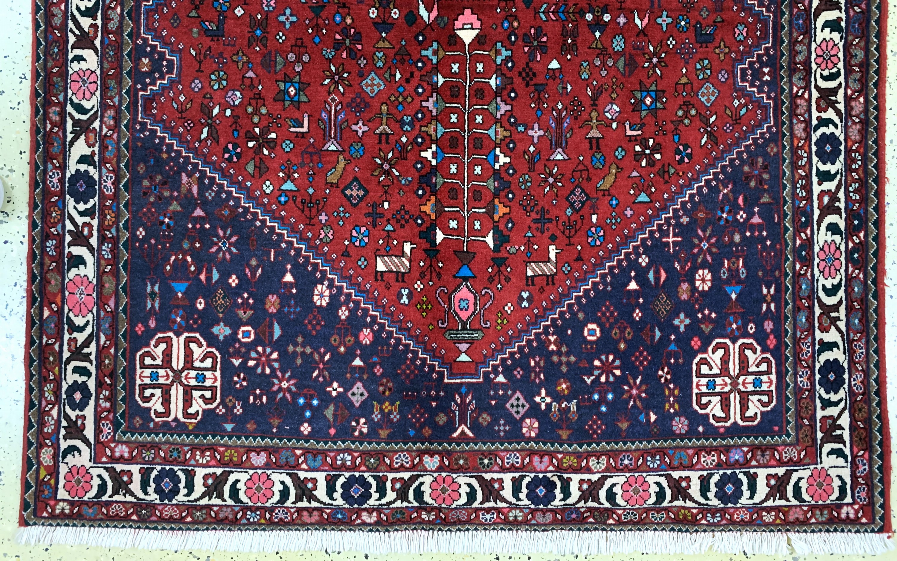 Detail c: Abadeh fein, Persien, Ende 20.Jhd, Wolle auf Baumwolle, ca. 218 x 150 cm, EHZ: 1-2