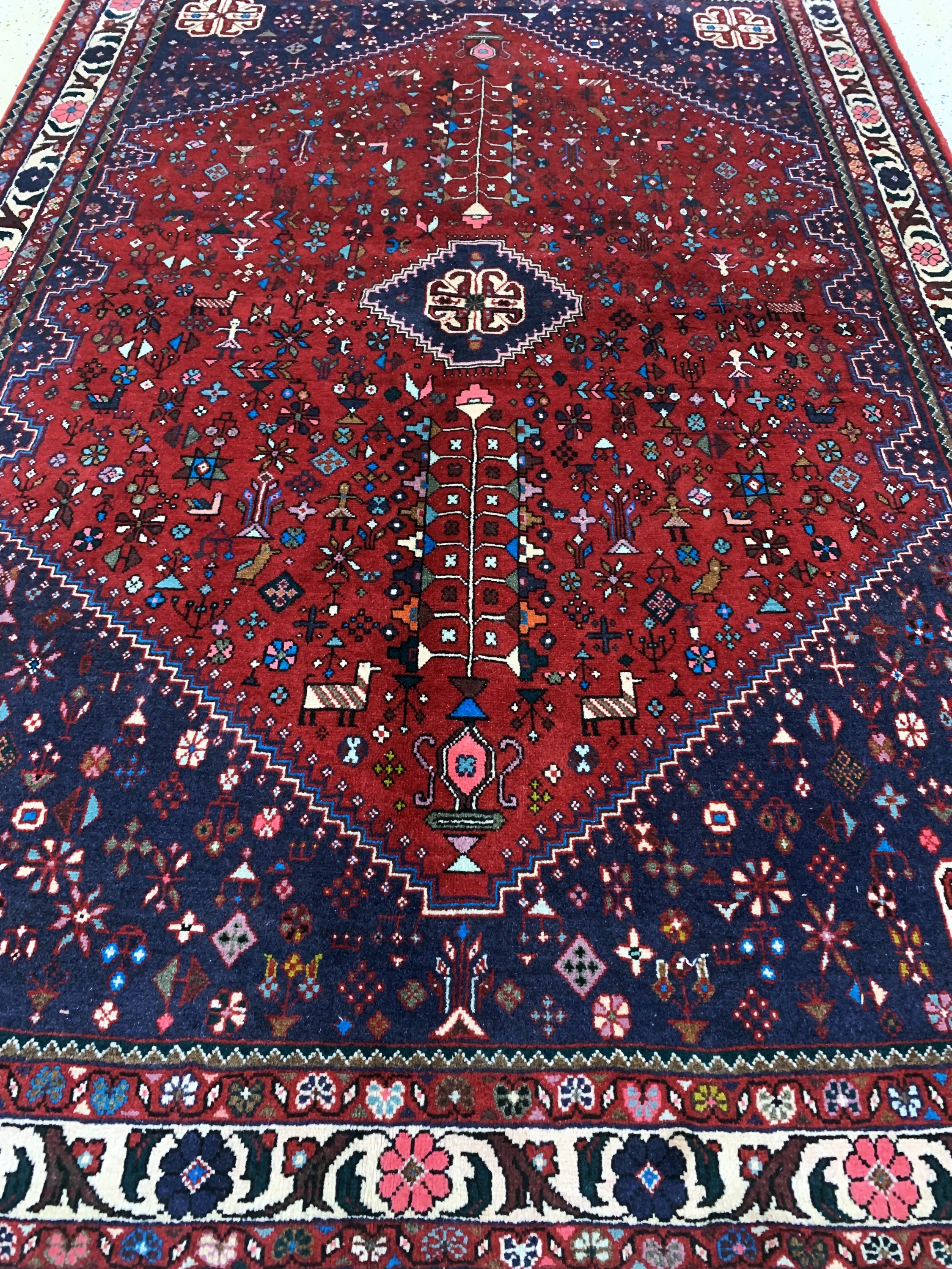 Detail d: Abadeh fein, Persien, Ende 20.Jhd, Wolle auf Baumwolle, ca. 218 x 150 cm, EHZ: 1-2