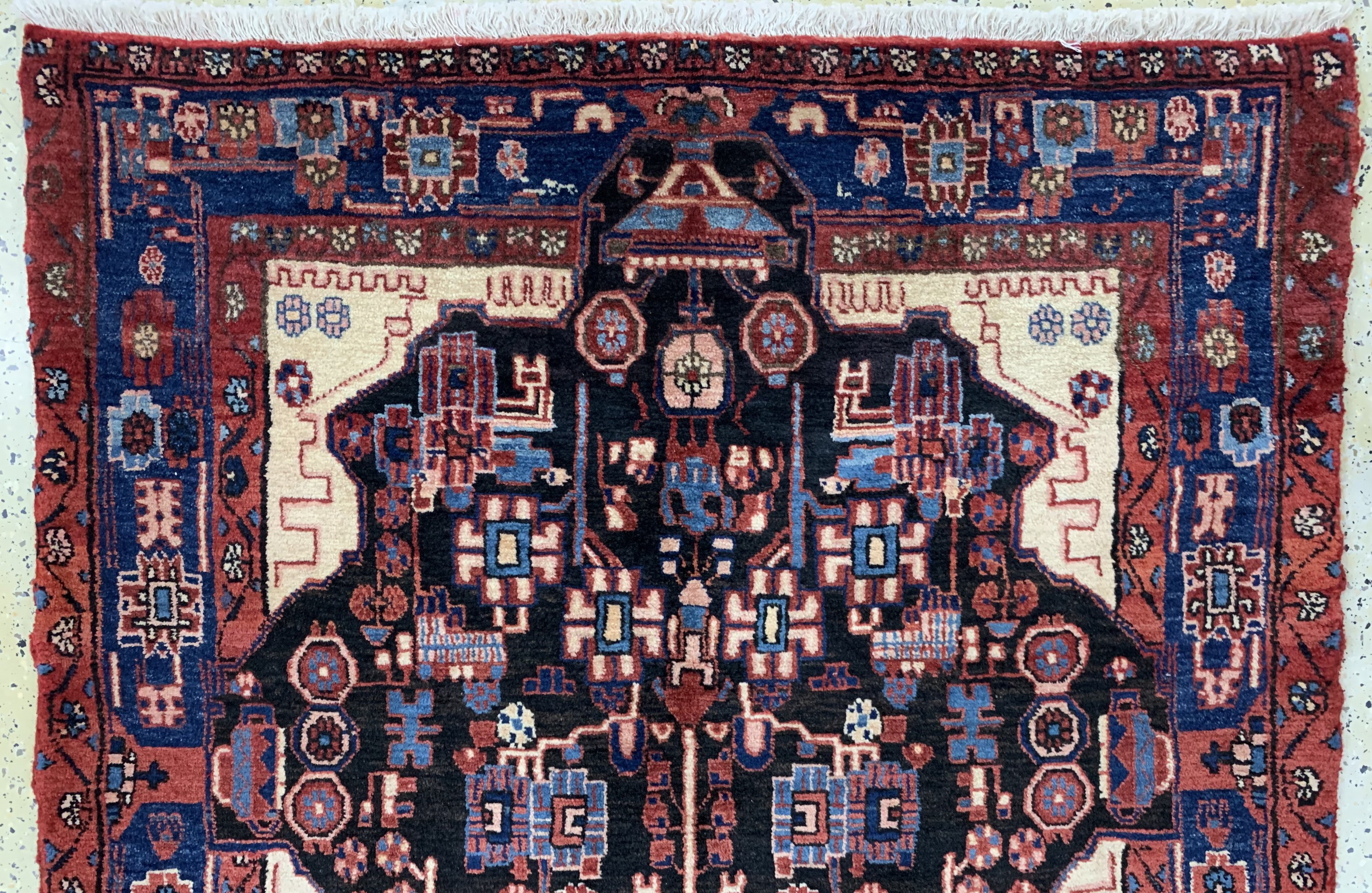 Detail a: Toyserkan, Persien, Mitte 20.Jhd, Wolle aufBaumwolle, ca. 245 x 145 cm, EHZ:(nahezu neuwertig)