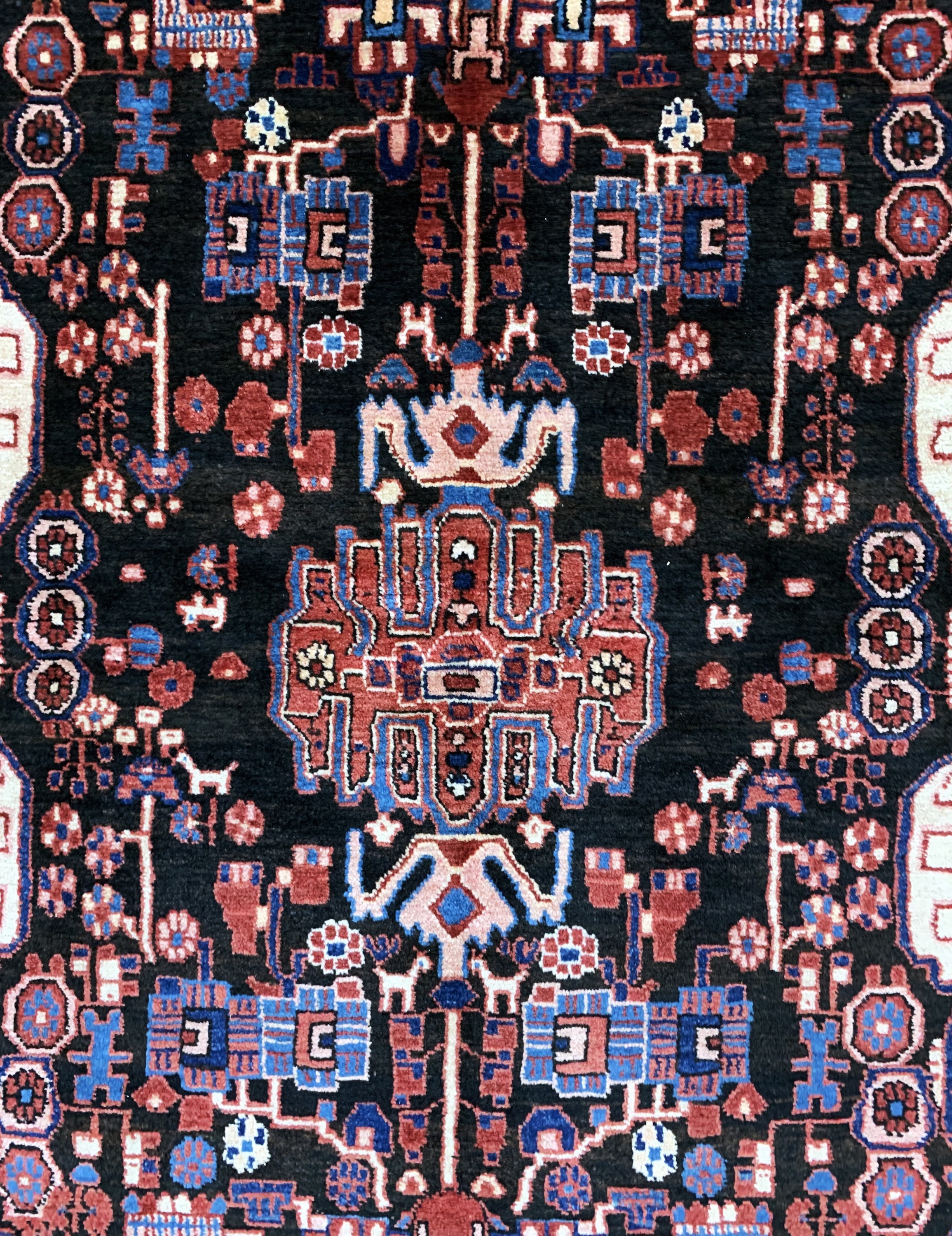 Detail b: Toyserkan, Persien, Mitte 20.Jhd, Wolle aufBaumwolle, ca. 245 x 145 cm, EHZ:(nahezu neuwertig)