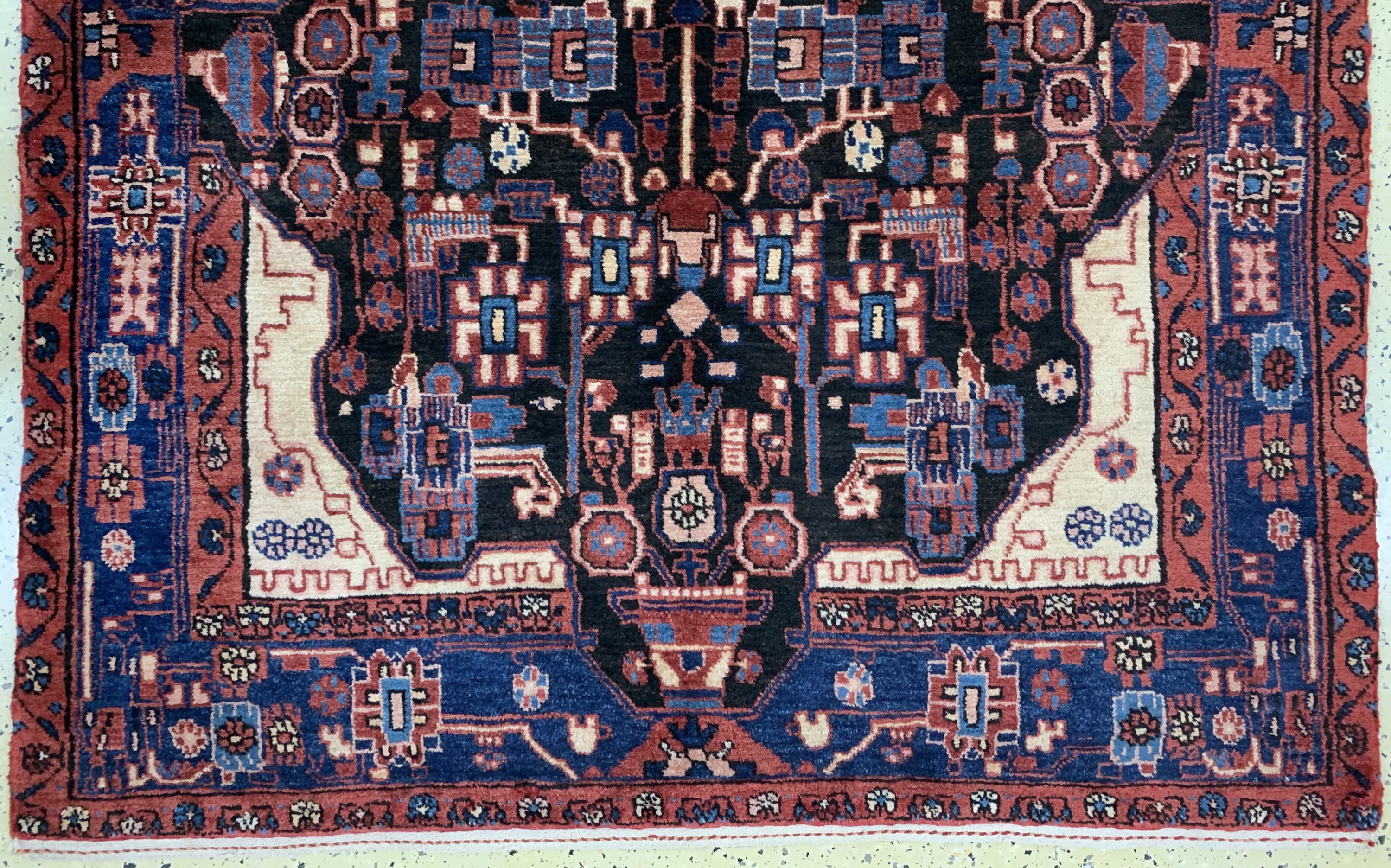 Detail c: Toyserkan, Persien, Mitte 20.Jhd, Wolle aufBaumwolle, ca. 245 x 145 cm, EHZ:(nahezu neuwertig)