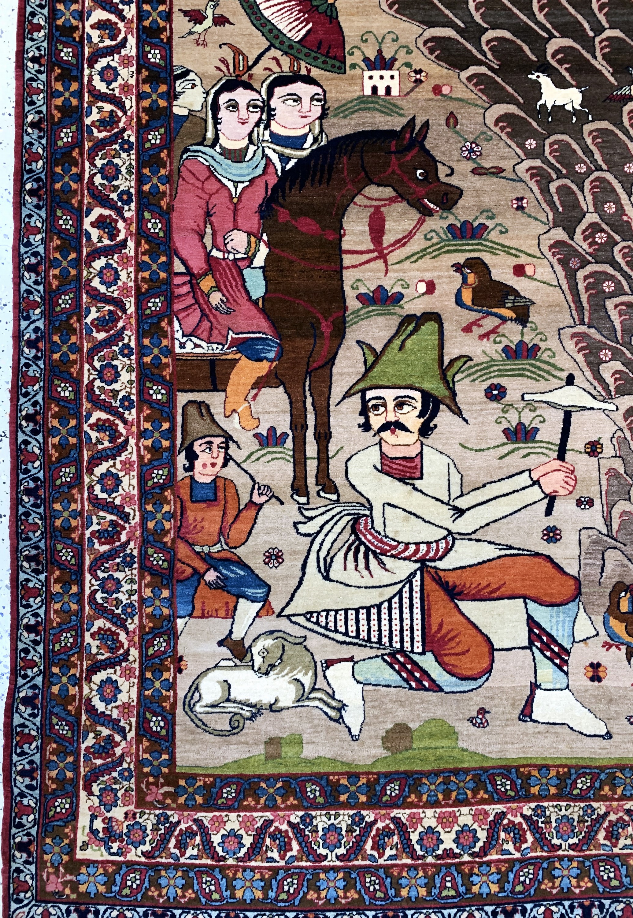 Detail b: Antiker Kerman Persien, signiert, 19.Jhd, Wolle auf Baumwolle, ca. 212 x 145 cm, EHZ: 2