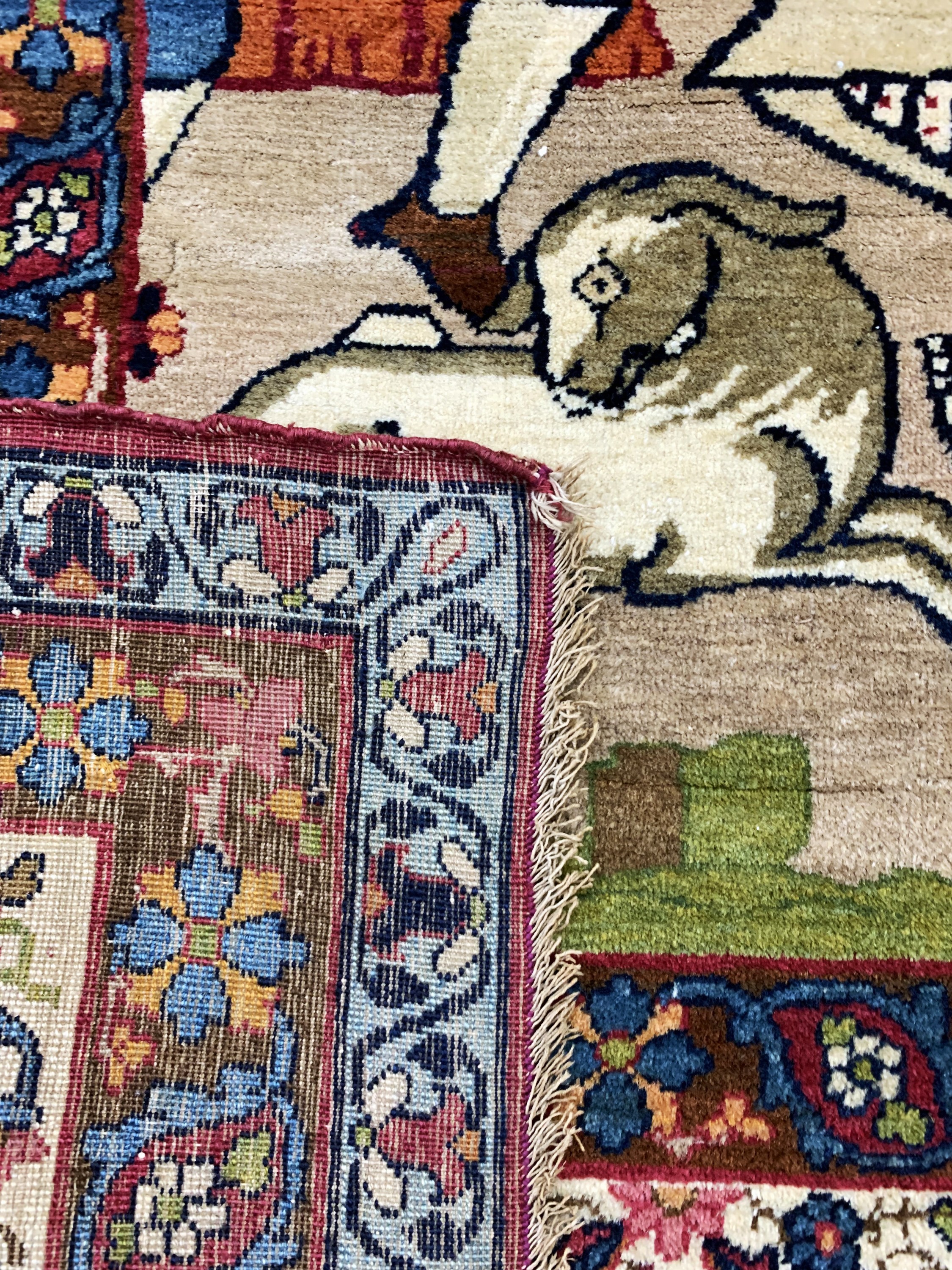 Detail e: Antiker Kerman Persien, signiert, 19.Jhd, Wolle auf Baumwolle, ca. 212 x 145 cm, EHZ: 2