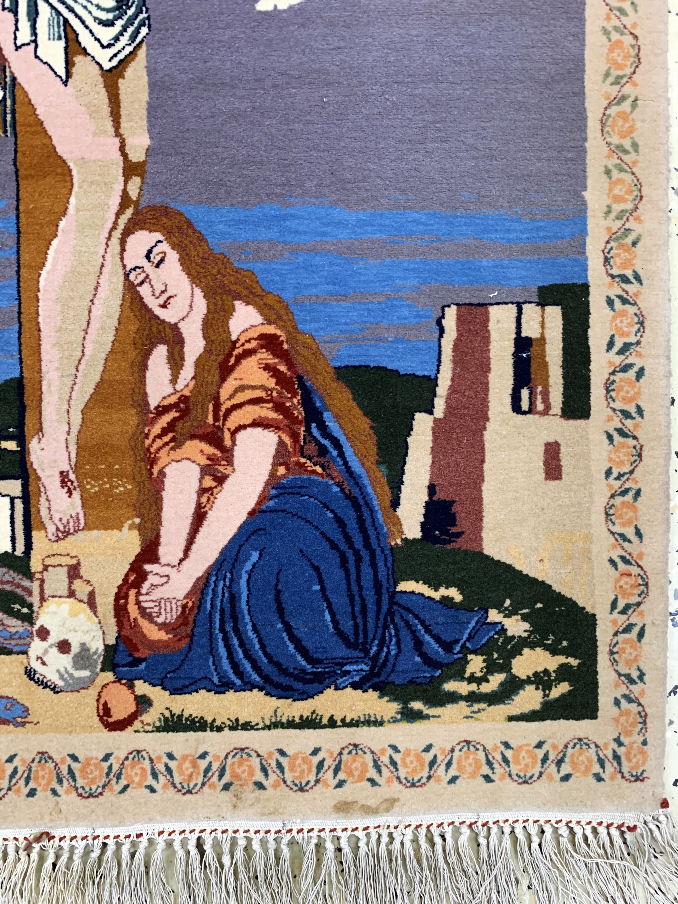 Detail a: Esfahan fein, Persien, ca. 60 Jahre, Korkwolle auf Seide, ca. 90 x 60 cm, ca. 1,0 Mio. Kn/qm, EHZ: 2