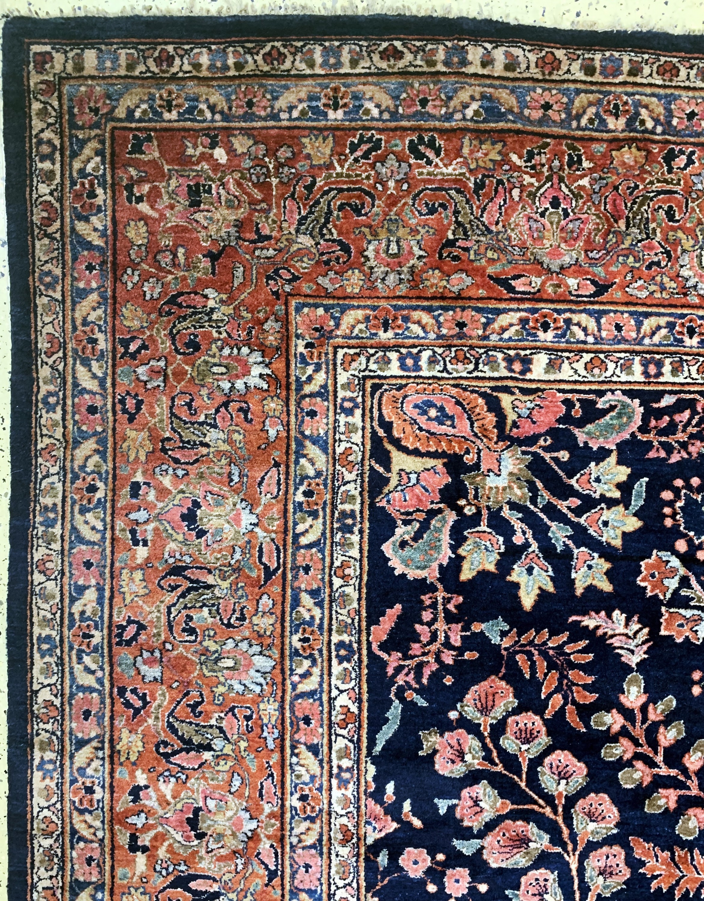 Detail d: Sarogh Us-Re Import, Persien, um 1920, Wolle auf Baumwolle, ca. 410 x 313 cm, EHZ: 2,reinigungsbedürftig