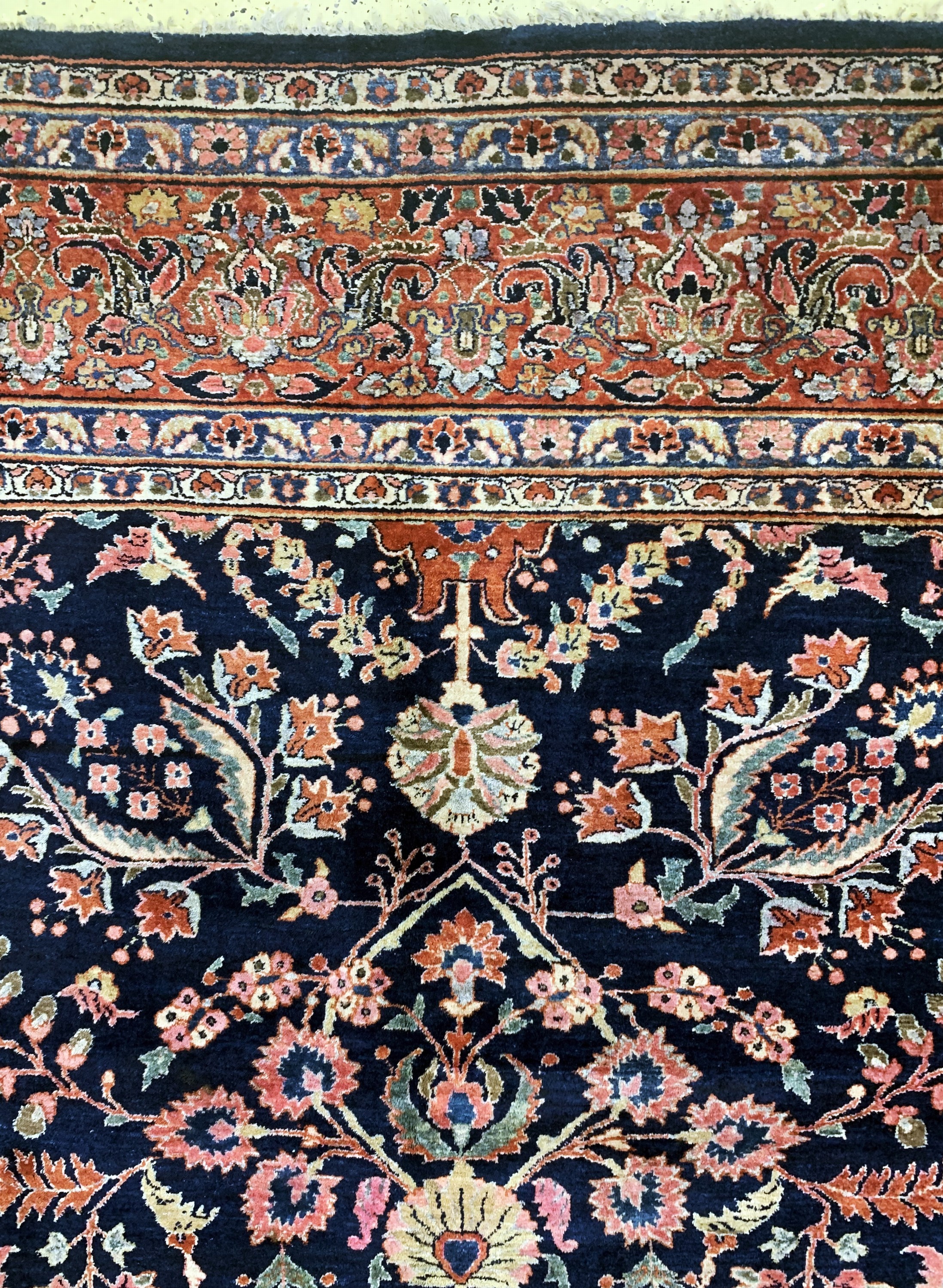 Detail e: Sarogh Us-Re Import, Persien, um 1920, Wolle auf Baumwolle, ca. 410 x 313 cm, EHZ: 2,reinigungsbedürftig