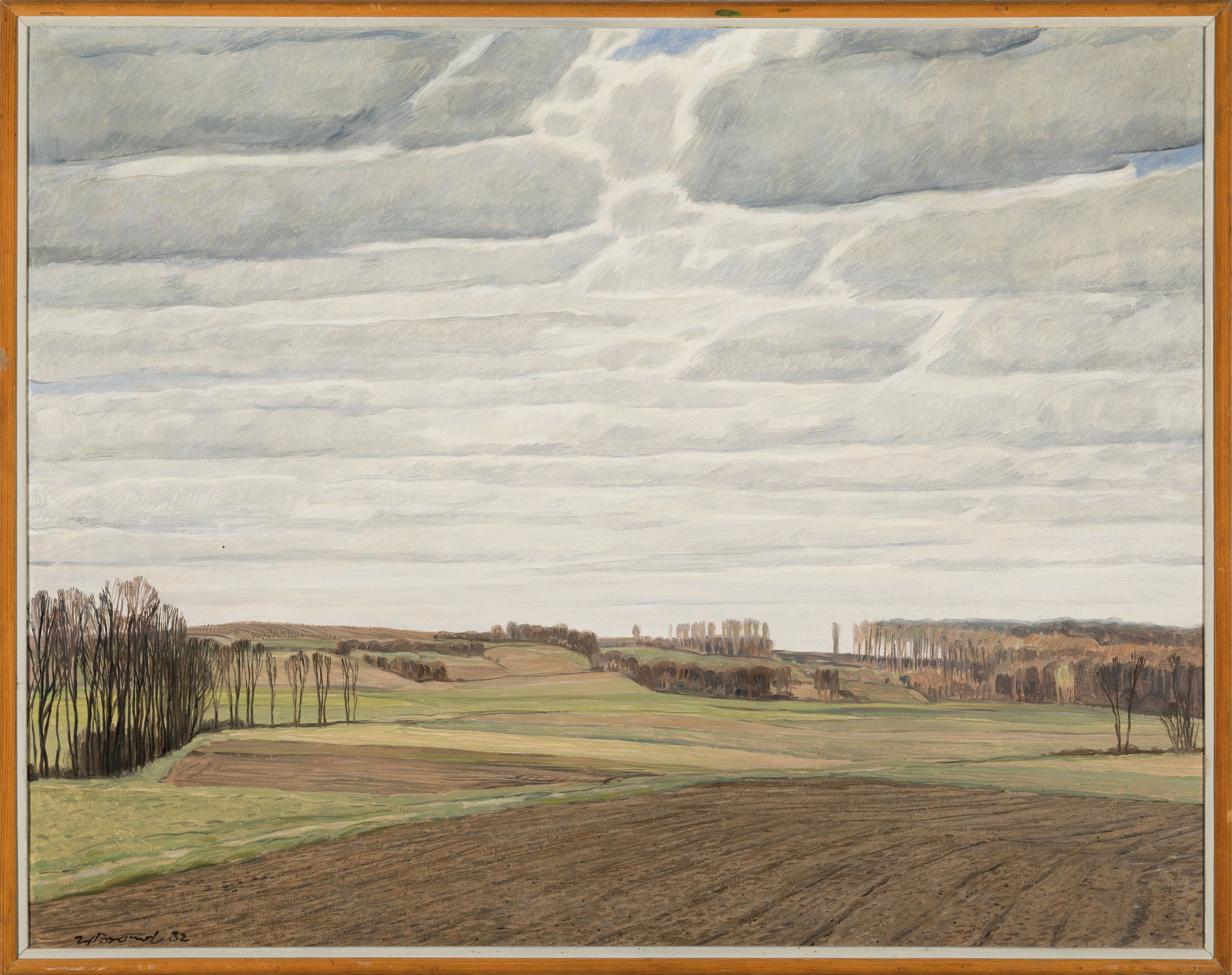Detail k: Werner Brand, 1933-2021, Weite Agrarlandschaft in der Pfalz, Öl/Lwd, links unten signiert, ca. 72x92cm, R.