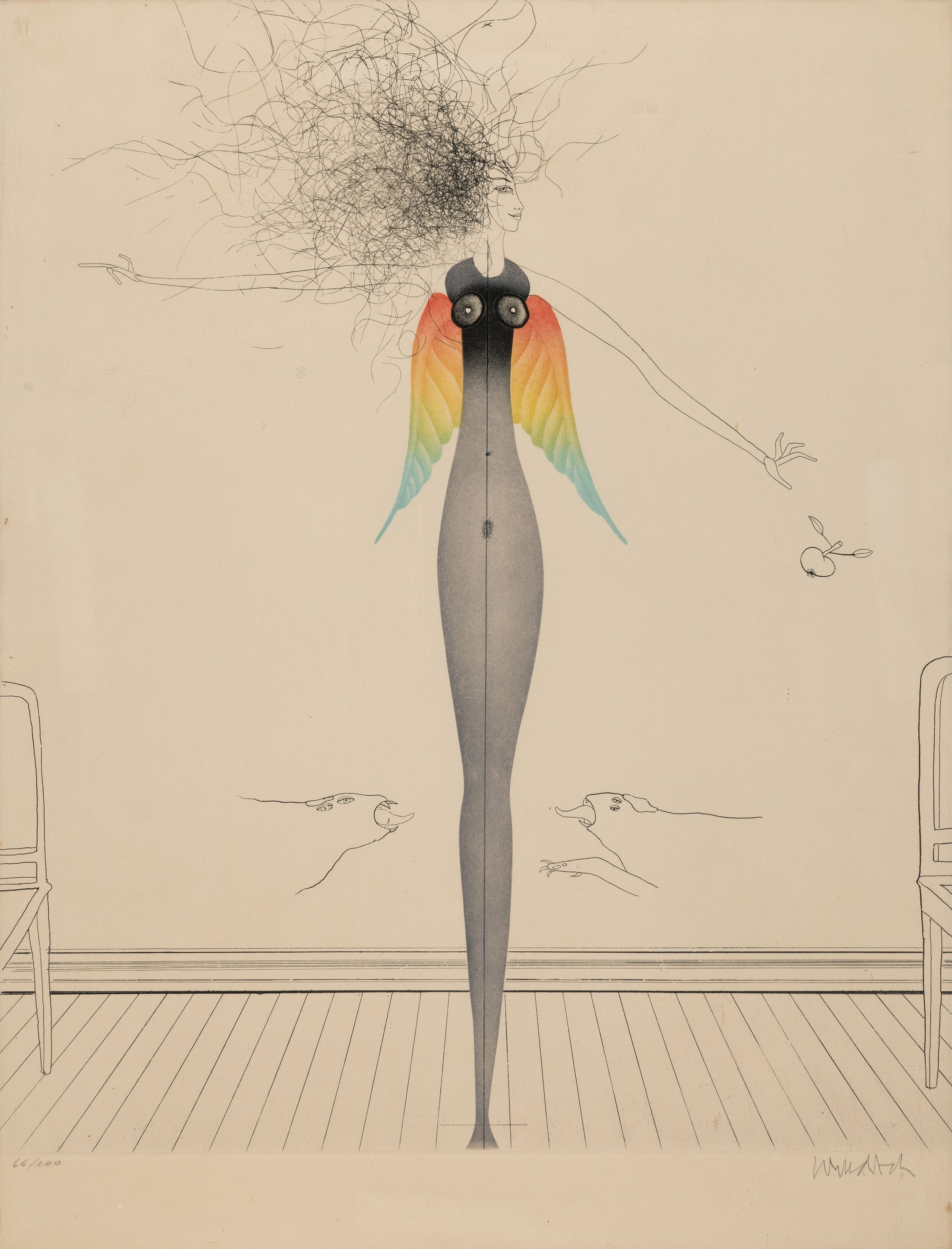 Paul Wunderlich, 1927-2010, Farblithographie, handsign., num. 66/100, ca. 66x50cm, u.Gl., R.