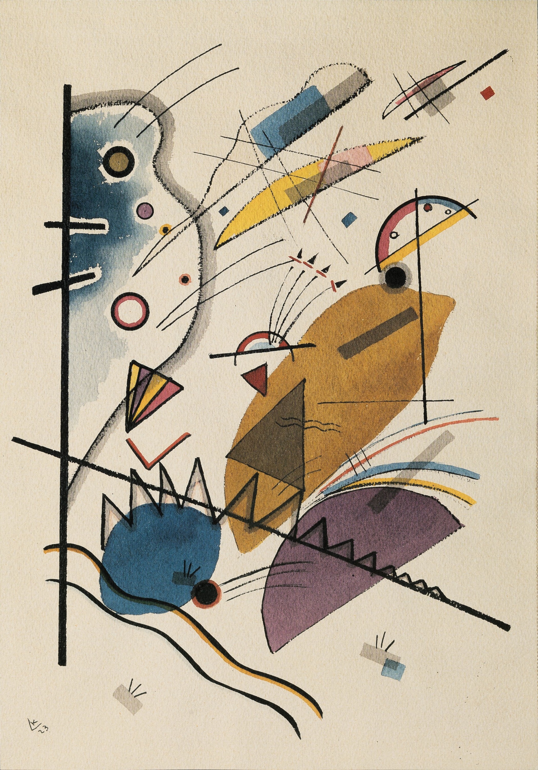 Wassily Kandinsky, 1866-1944, Farblithographie, im Druck monogr. und dat. 23, ca. 33x23cm, PP, u.Gl., R: ca. 53x42cm