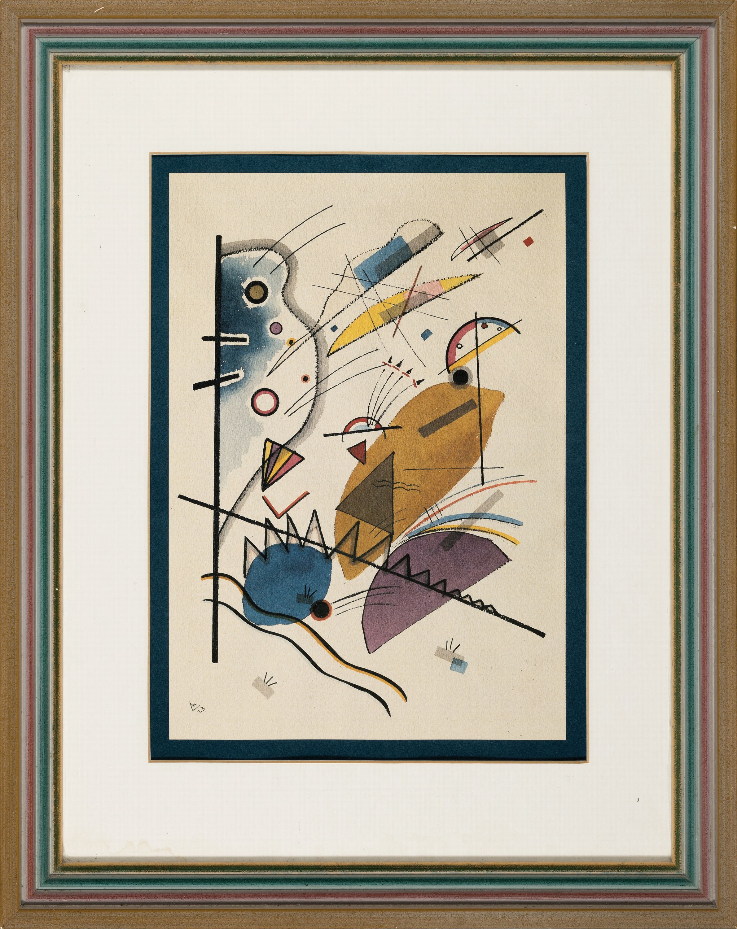 Detail k: Wassily Kandinsky, 1866-1944, Farblithographie, im Druck monogr. und dat. 23, ca. 33x23cm, PP, u.Gl., R: ca. 53x42cm