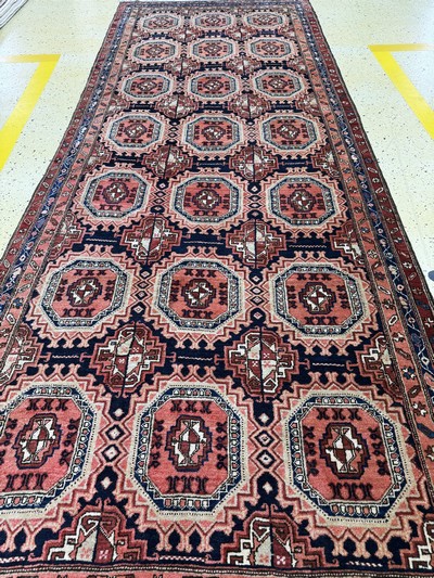 26857863d - Meschgin alt, Persien, Mitte 20.Jhd, Wolle auf Baumwolle, ca. 357 x 124 cm, EHZ: 1-2 ...