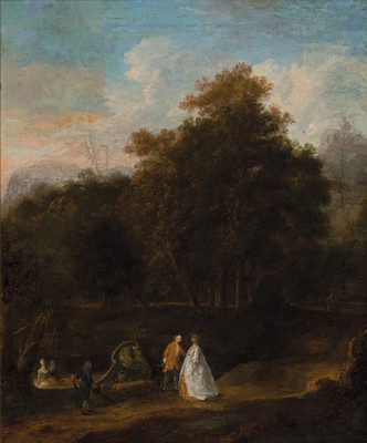 Image Unbekannter Maler des Barock, 18. Jh., Elegante Gesellschaft beim Bootsausflug, ...